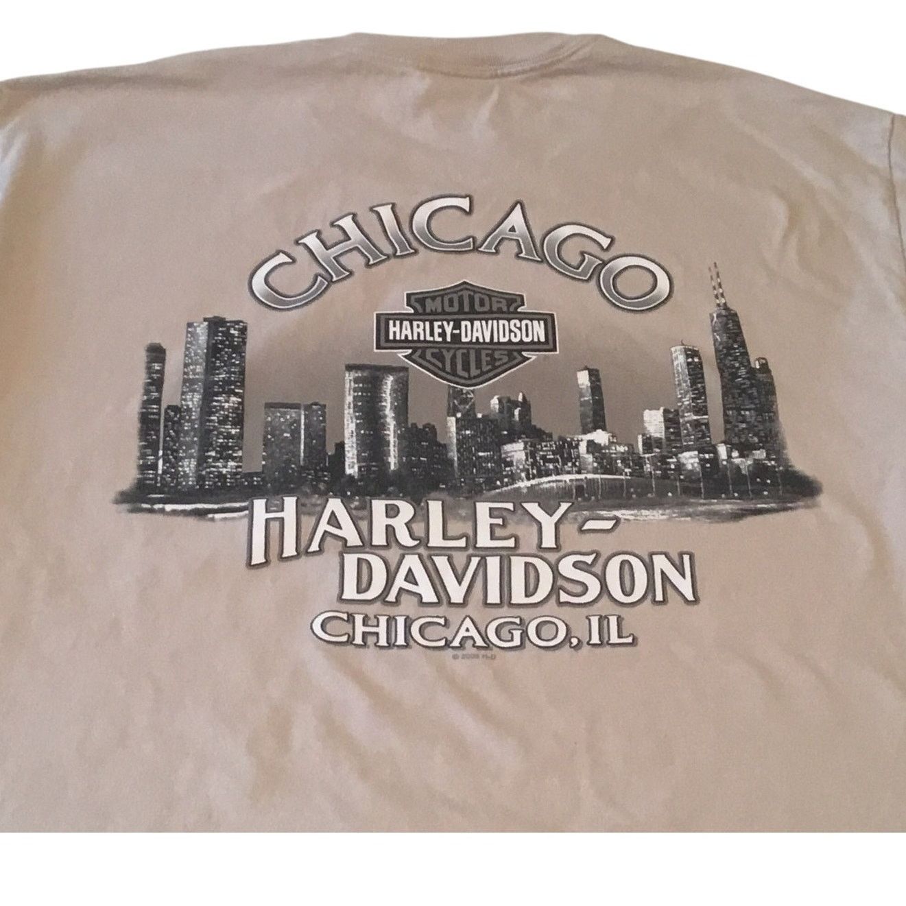 Harley Davidson Harley Davidson T-Shirt Chicago Illinois Tan Size Large Size US L / EU 52-54 / 3 - 4 Thumbnail
