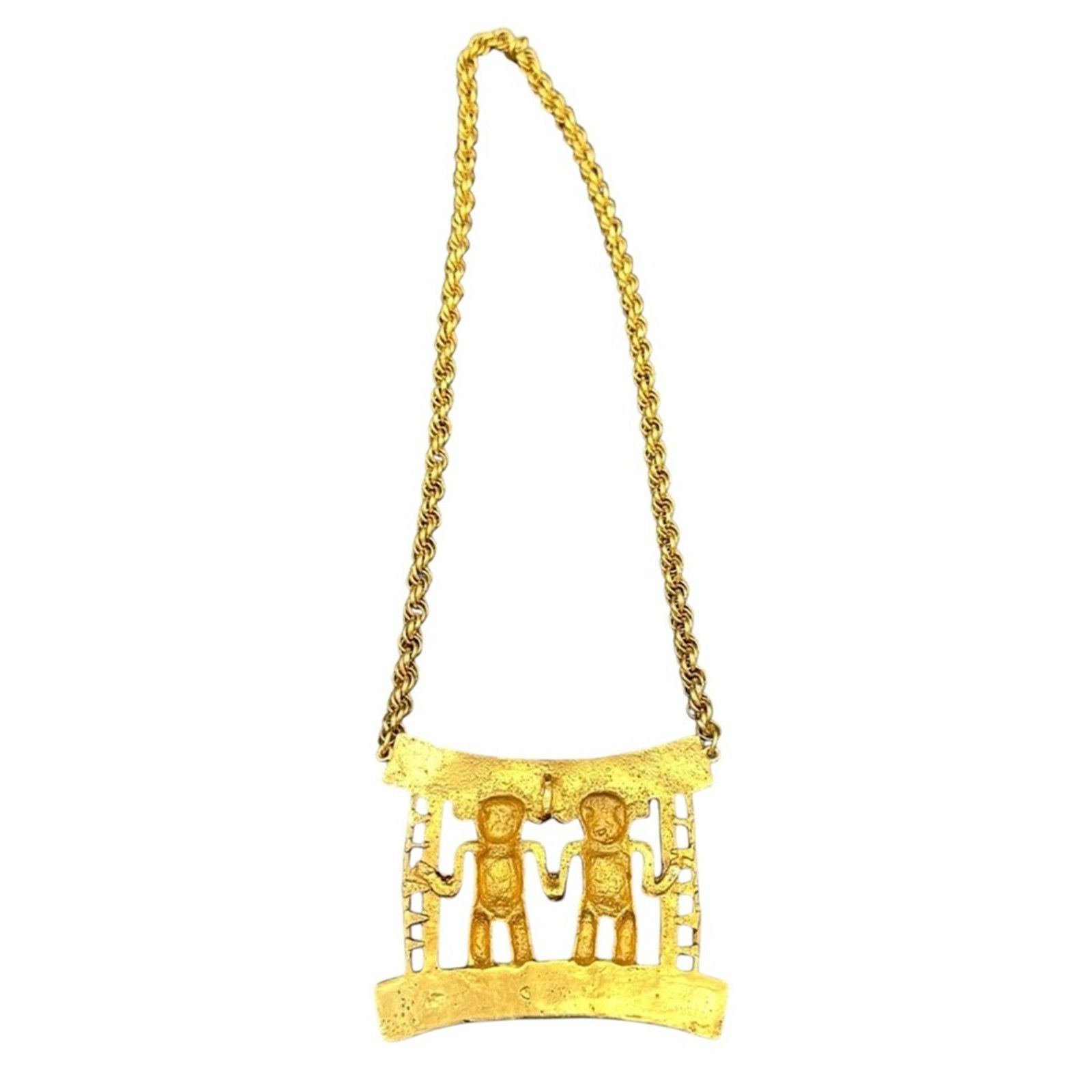 Vintage 70s Vintage Diquis Costa Rica Figure Large Pendant Necklace Size ONE SIZE - 6 Thumbnail