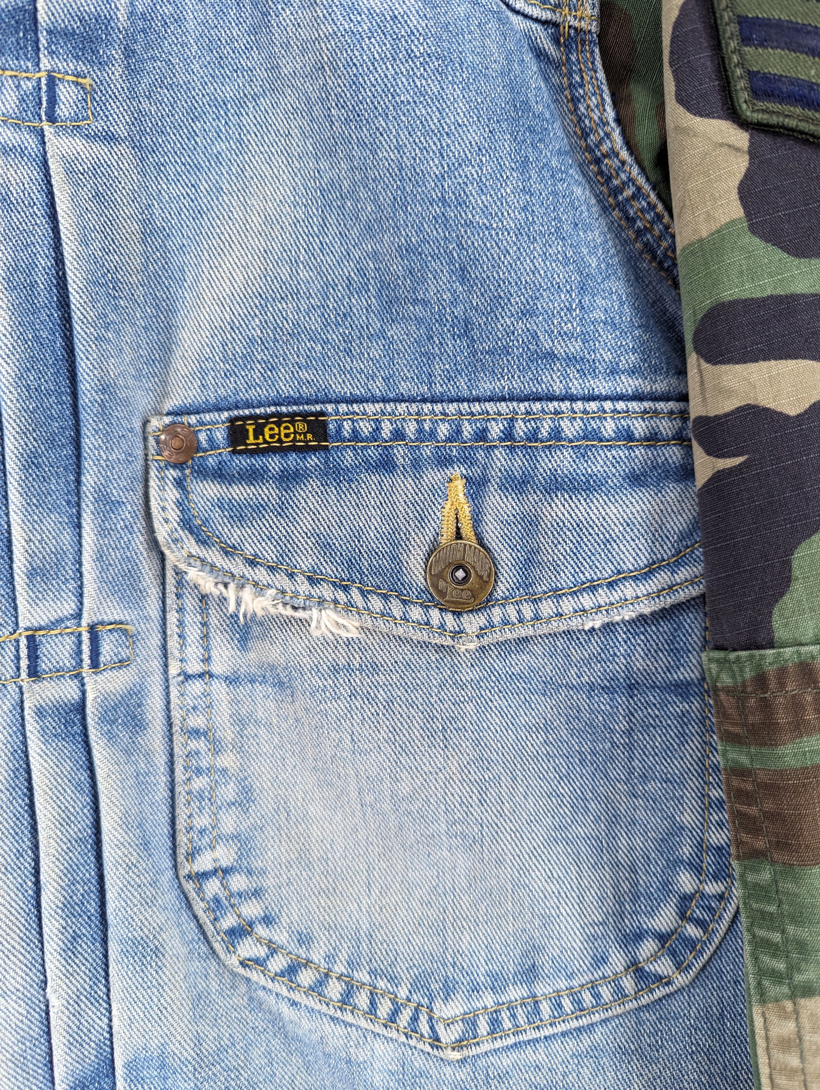 Lee 🔥1 Of 1 Custom Lee X Army Sleeve Denim Jacket Distressed Size US M / EU 48-50 / 2 - 12 Thumbnail