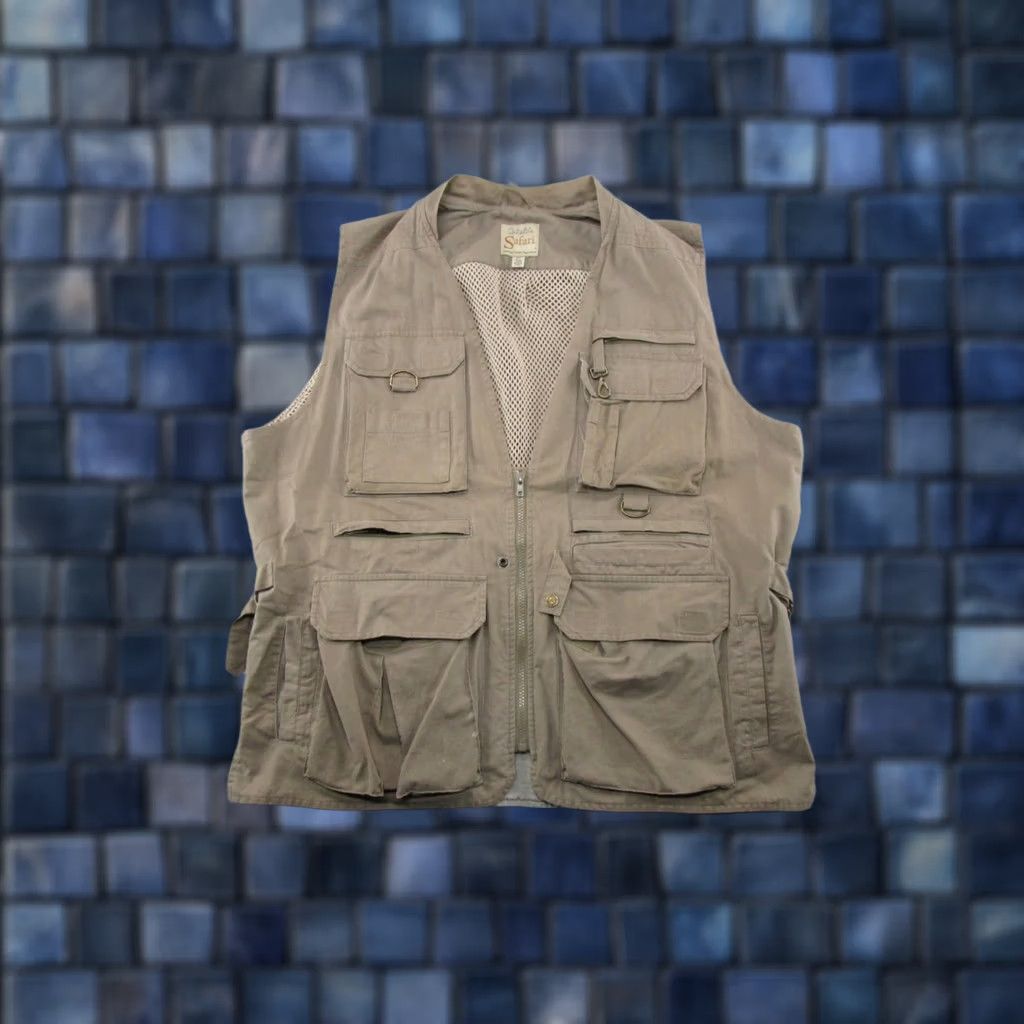 Vintage Cabela's Safari Vest Men XL Khaki Cargo Pockets Vented Fishing Hunting Gorpcore Size US XL / EU 56 / 4 - 1 Thumbnail
