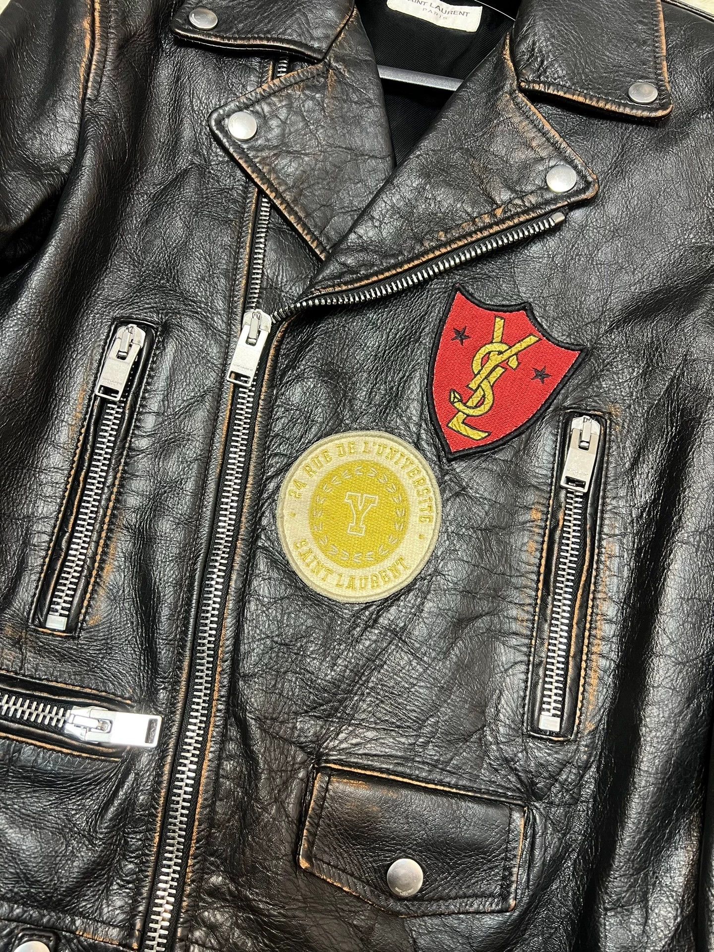 Saint Laurent Paris Saint Laurent 2017 Fall/Winter Leather Biker Jacket, Size M / US 6-8 / IT 42-44 - 3 Thumbnail