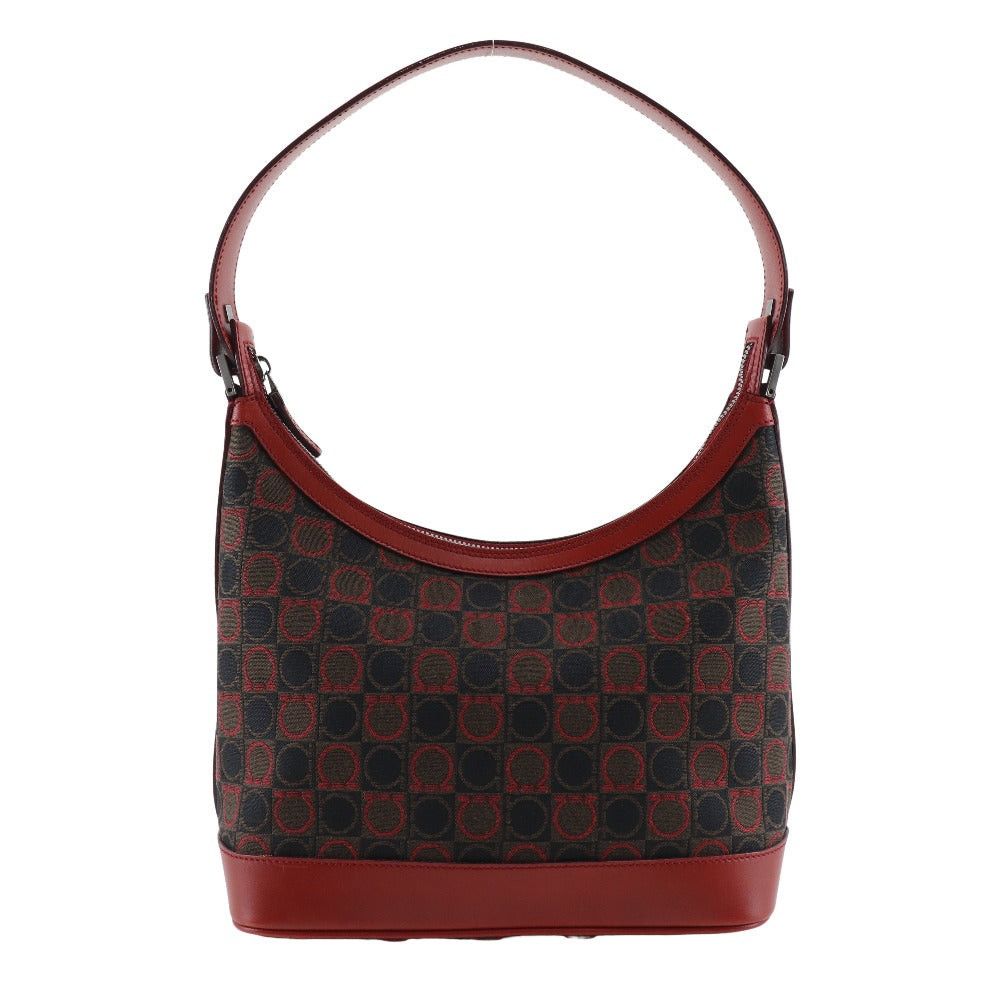 Salvatore Ferragamo Gancini Red Canvas Shoulder Bag (Pre-Owned) Size ONE SIZE - 1 Thumbnail