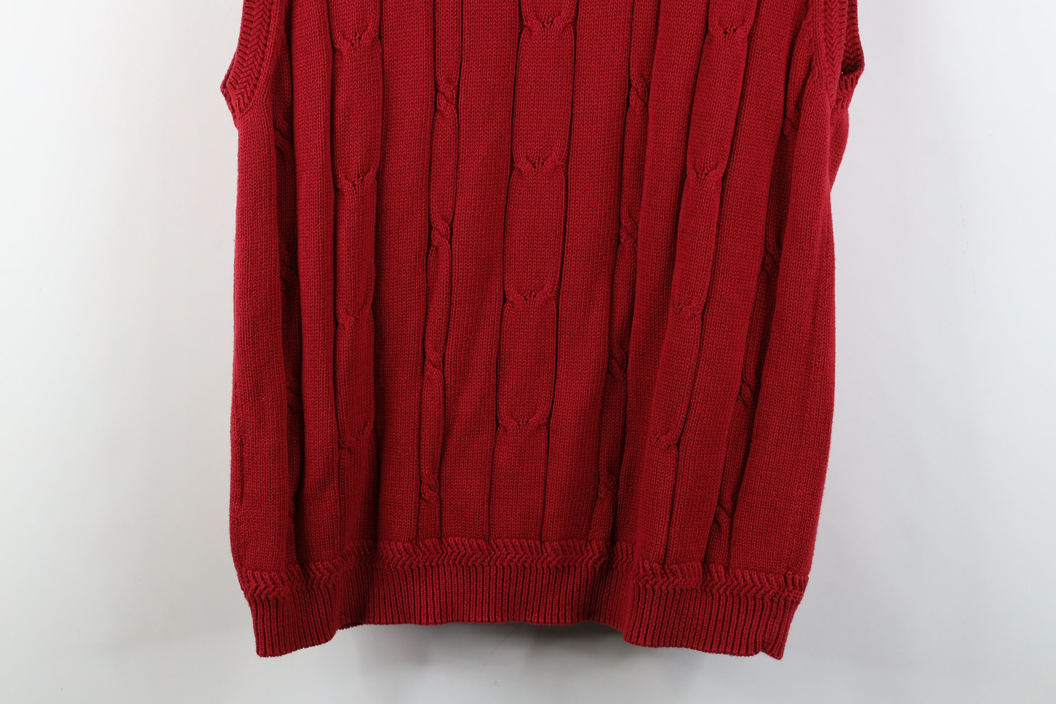 Nautica Vintage 90s Nautica Knit Cardigan Sweater Vest Red Cotton Size US L / EU 52-54 / 3 - 10 Thumbnail