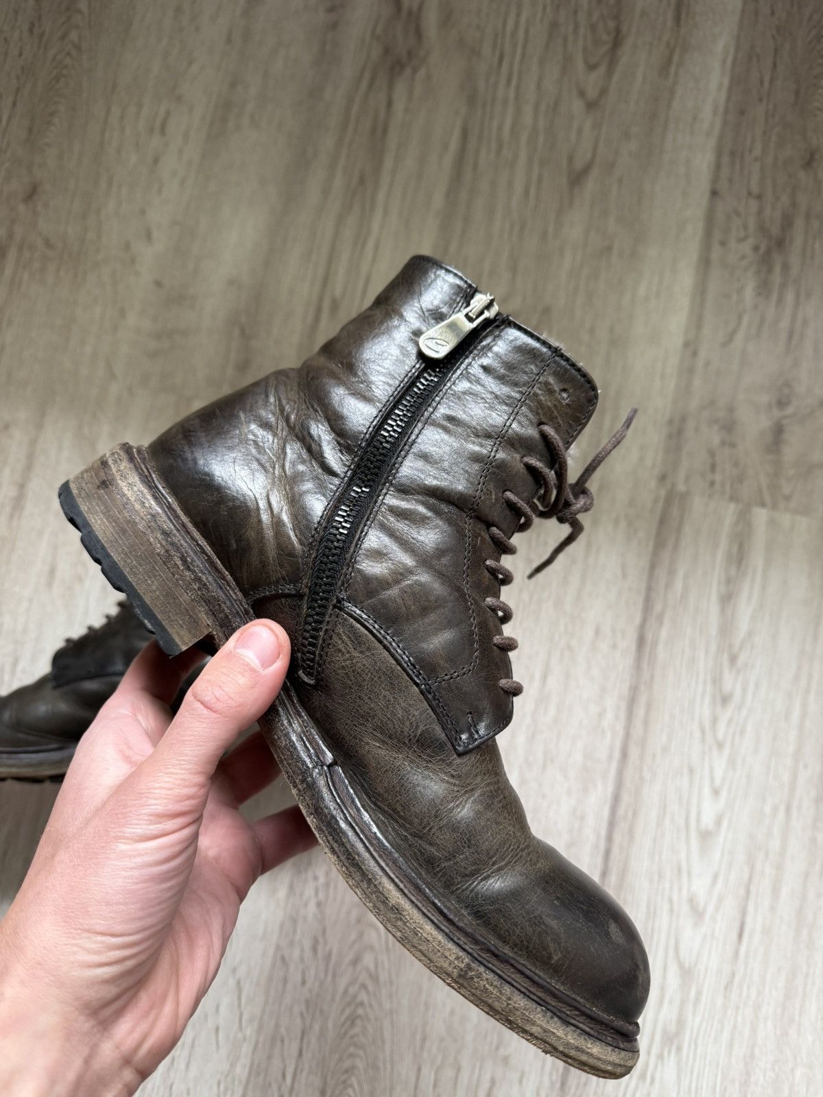 Other Crispiniano Patina Leather Boots Side Zip Italian Combat 39 Size US 6 / EU 39 - 12 Thumbnail