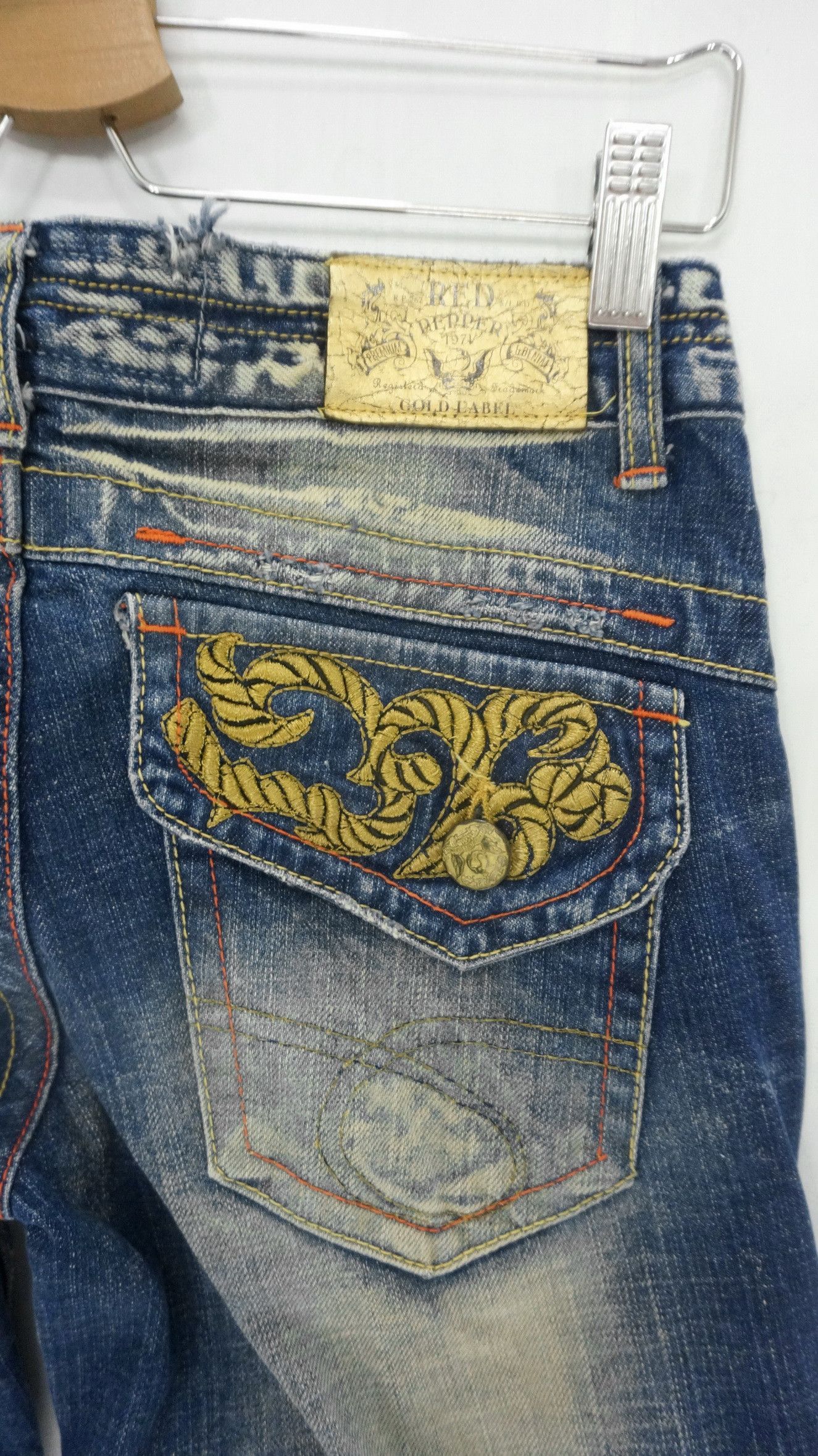 Japanese Brand 🔥 RED PEPPER Gold Label Lowrise Flared Jeans Size US 27 - 8 Thumbnail