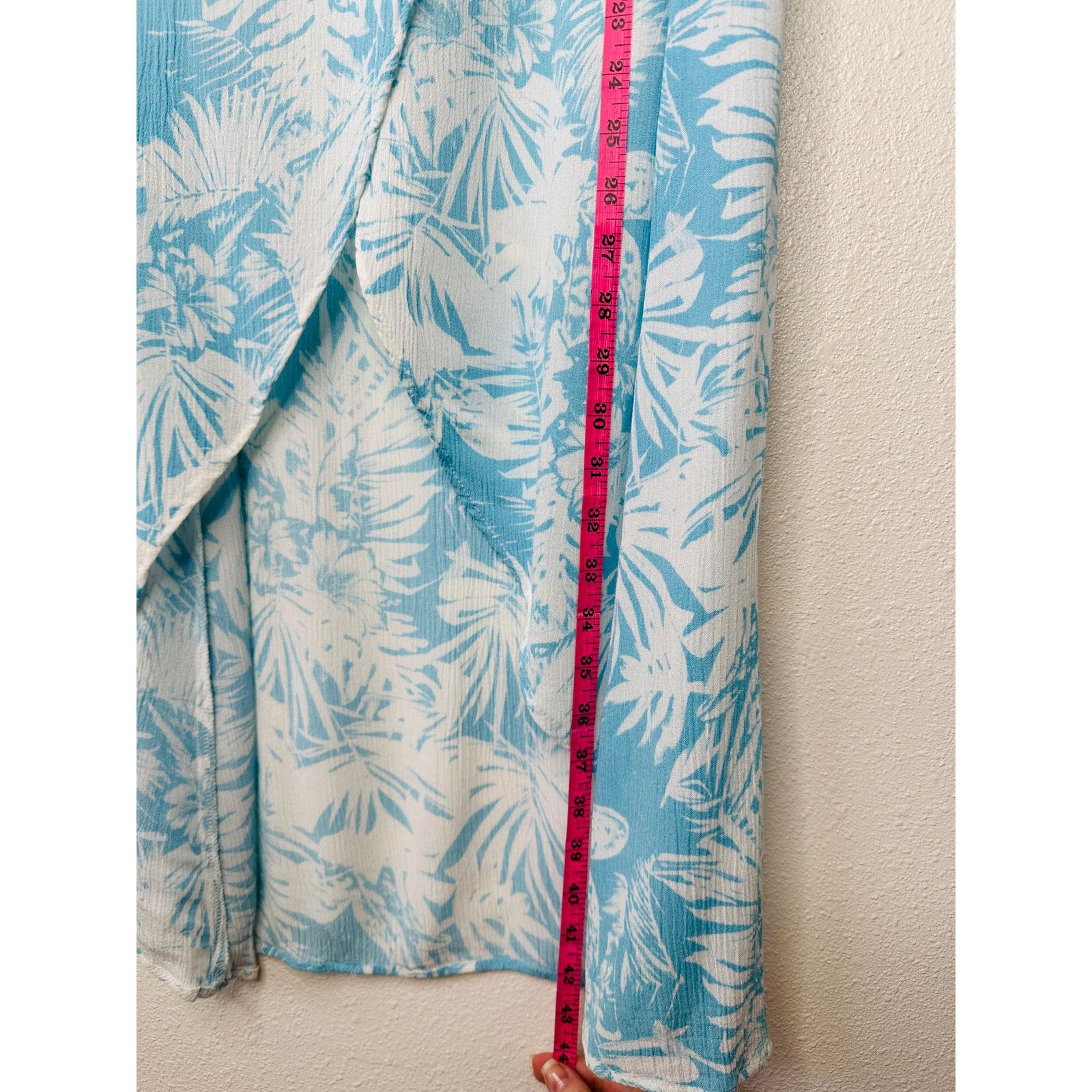 Other Sugarcloth SET Ivory Blue Floral Crop Top & Faux Wrap Skirt Size 27" / US 4 / IT 40 - 9 Thumbnail