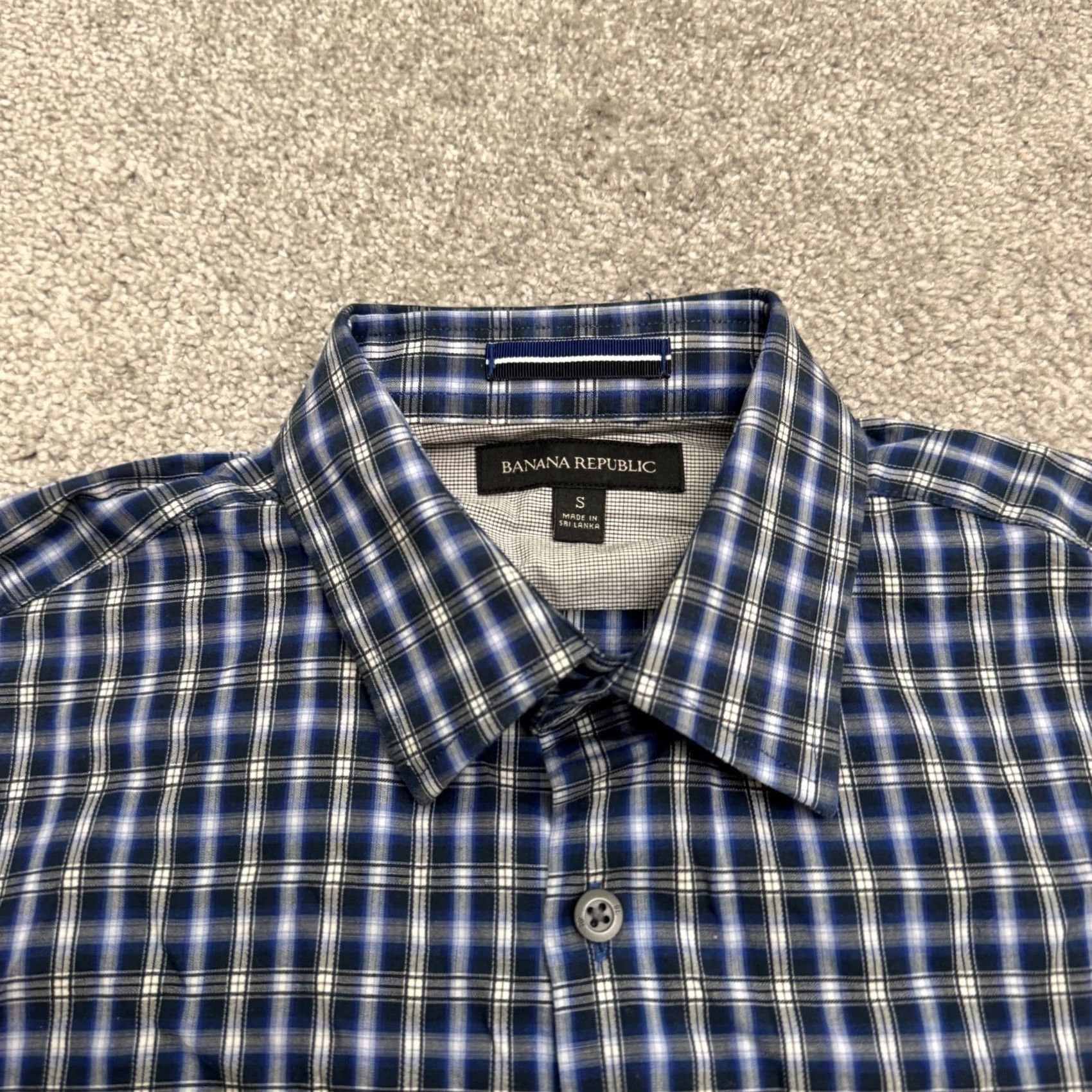 Banana Republic Banana Republic Button-Down Shirt Men Small Blue Plaid Cotton Long Sleeve Casual Regular Fit Womens? No Size US S / EU 44-46 / 1 - 3 Thumbnail