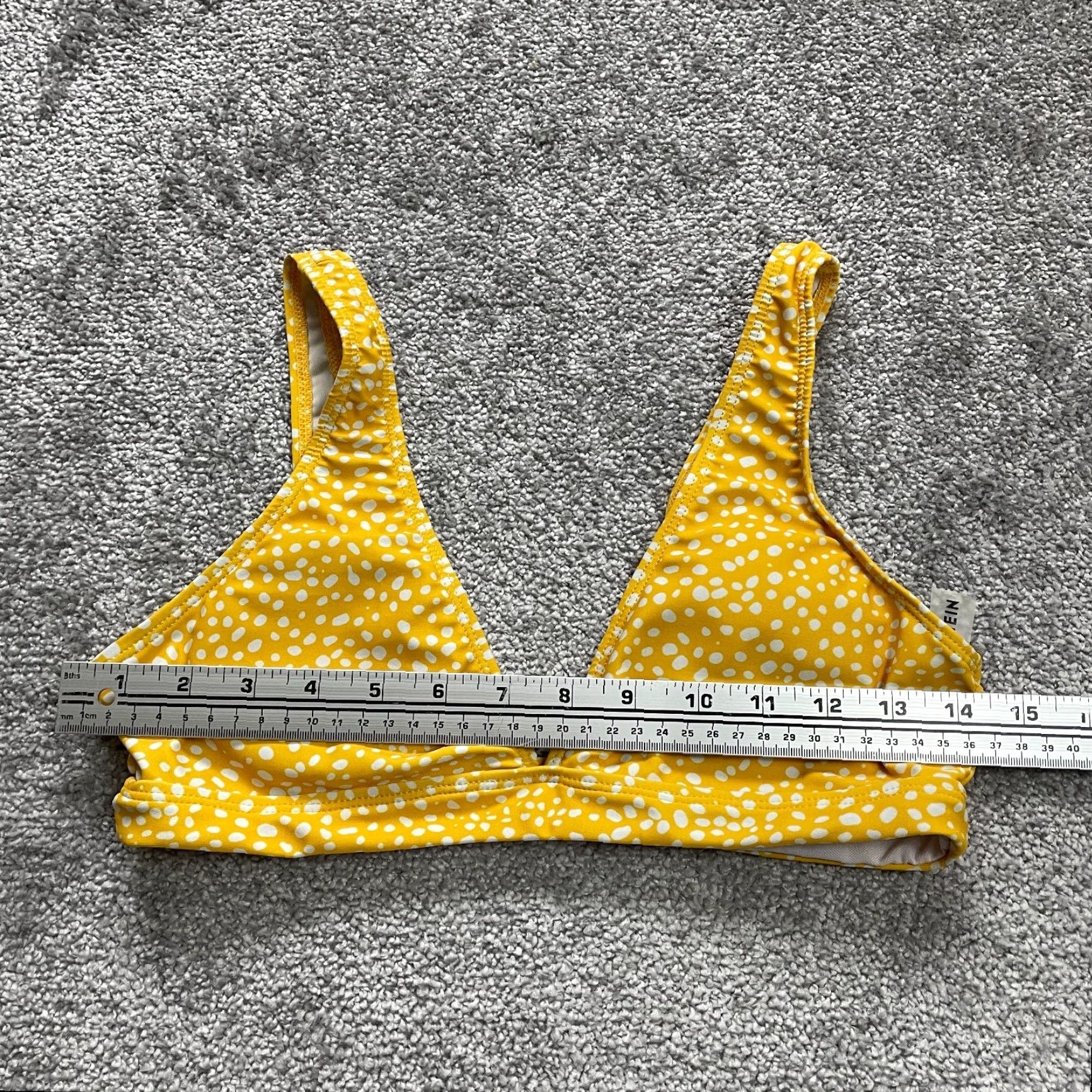 Shein Shein Bikini Top Womens M Yellow Polka Dots V-Neck Padded Beach Size M / US 6-8 / IT 42-44 - 5 Thumbnail