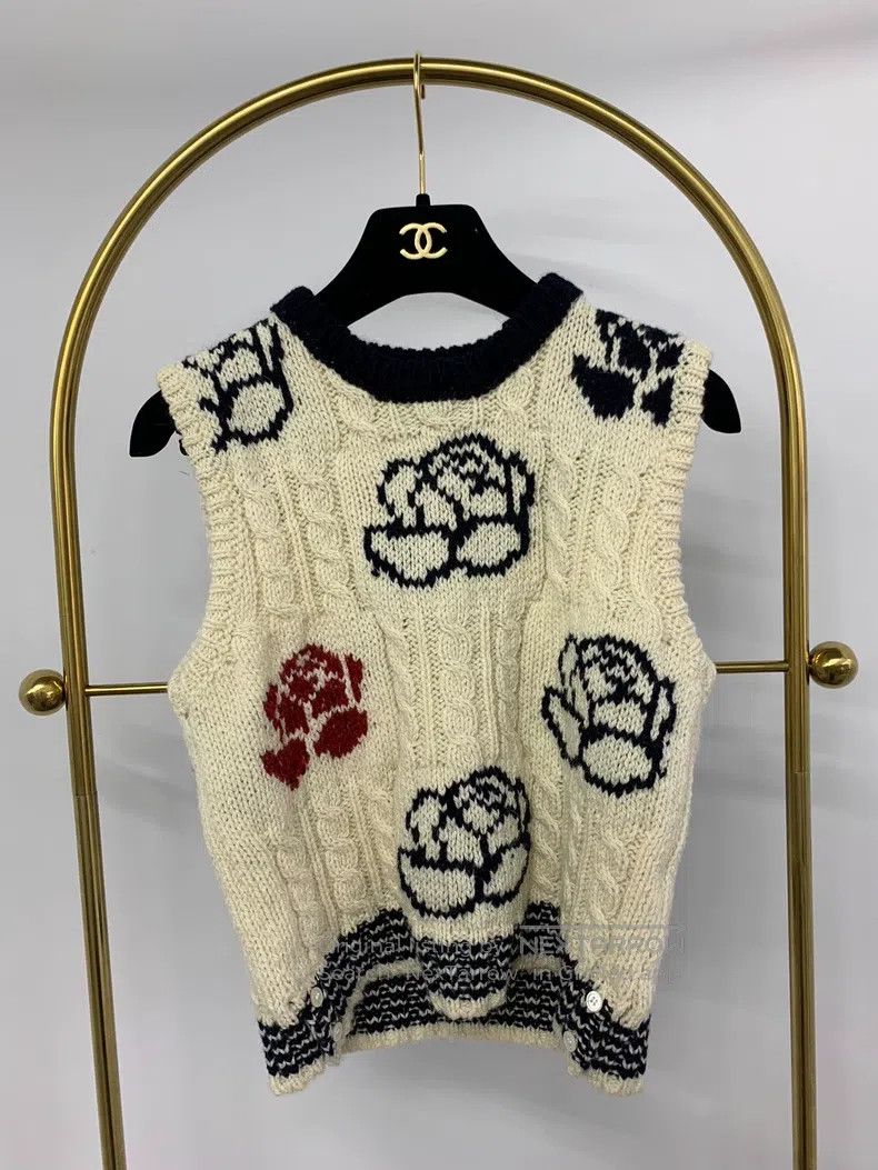 Thom Browne Thom Browne Black and White Printed Knit Vest Size US XS / EU 42 / 0 - 1 Thumbnail