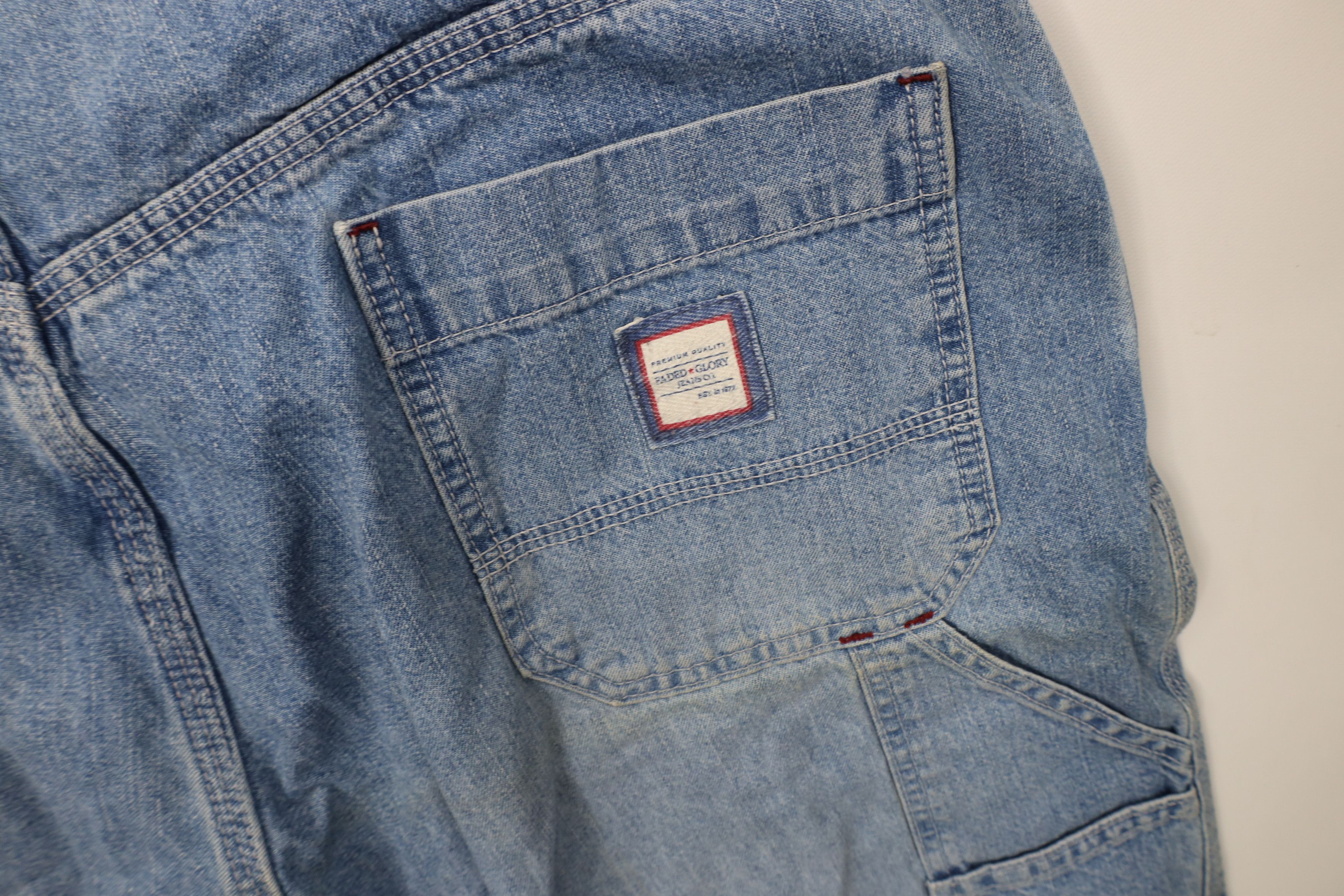 Vintage Vintage 90s Y2K Streetwear Wide Leg Dungaree Denim Jeans Size US 36 / EU 52 - 14 Thumbnail