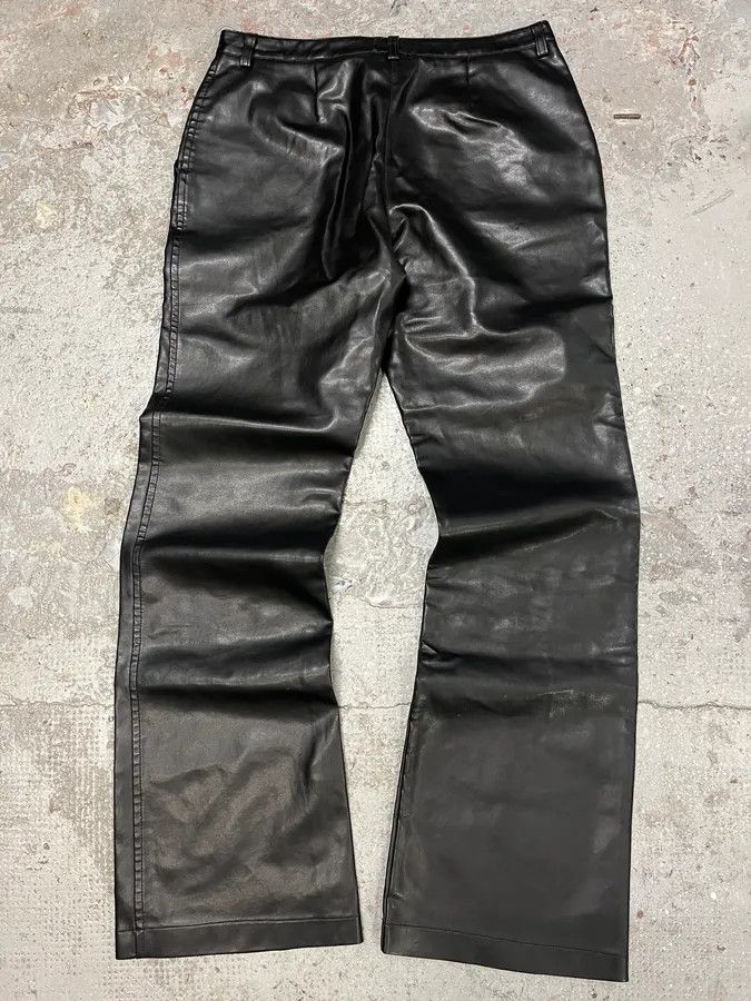 Armani × Vintage 2000s Armani Black Leather Pants Size US 30 / EU 46 - 7 Thumbnail