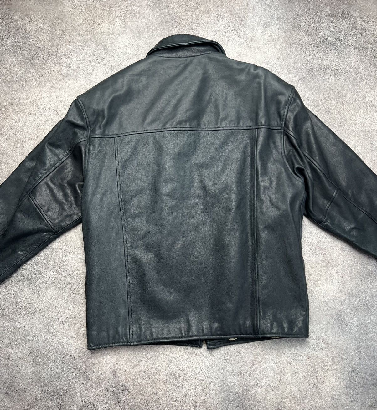 Vintage Vintage 80s genuine leather dark navy buco jacket Size US M / EU 48-50 / 2 - 6 Thumbnail