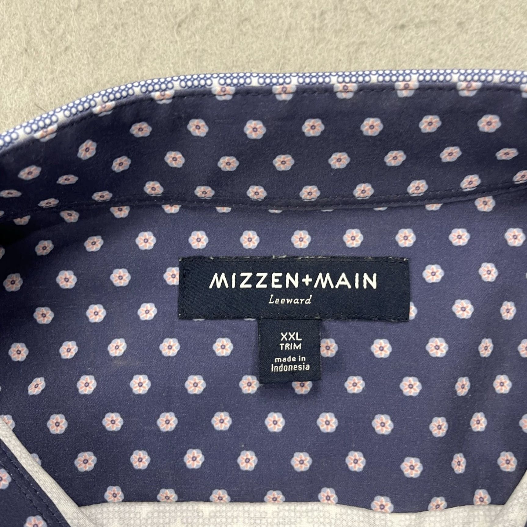 Mizzen+Main Mizzen+Main Shirt Mens 2XL Trim Fit Blue Leeward Abstract Performance Casual Shirt Size US XXL / EU 58 / 5 - 4 Thumbnail