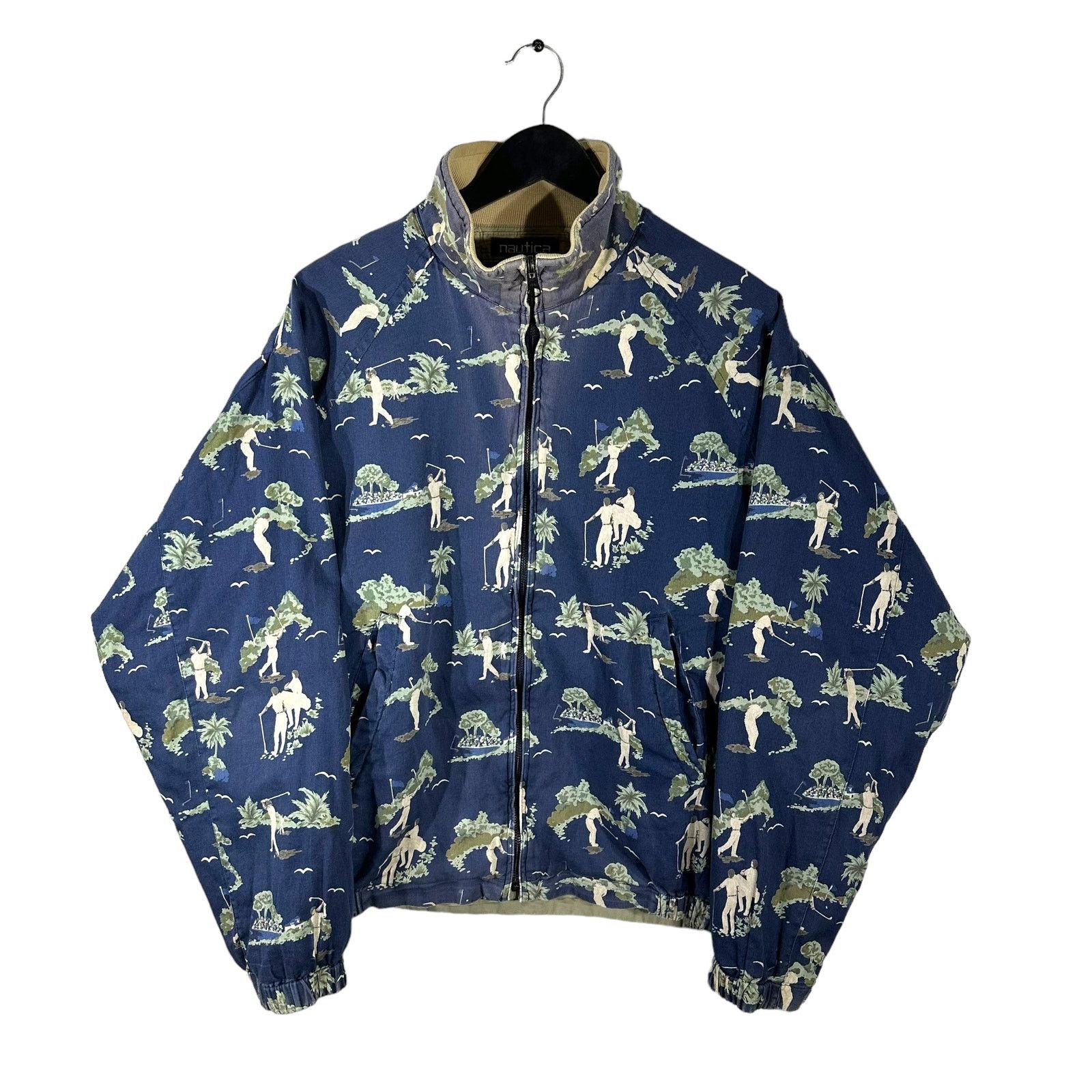 Nautica Vintage Nautica Golf Pattern Reversible Full Zip Jacket Size US L / EU 52-54 / 3 - 1 Thumbnail