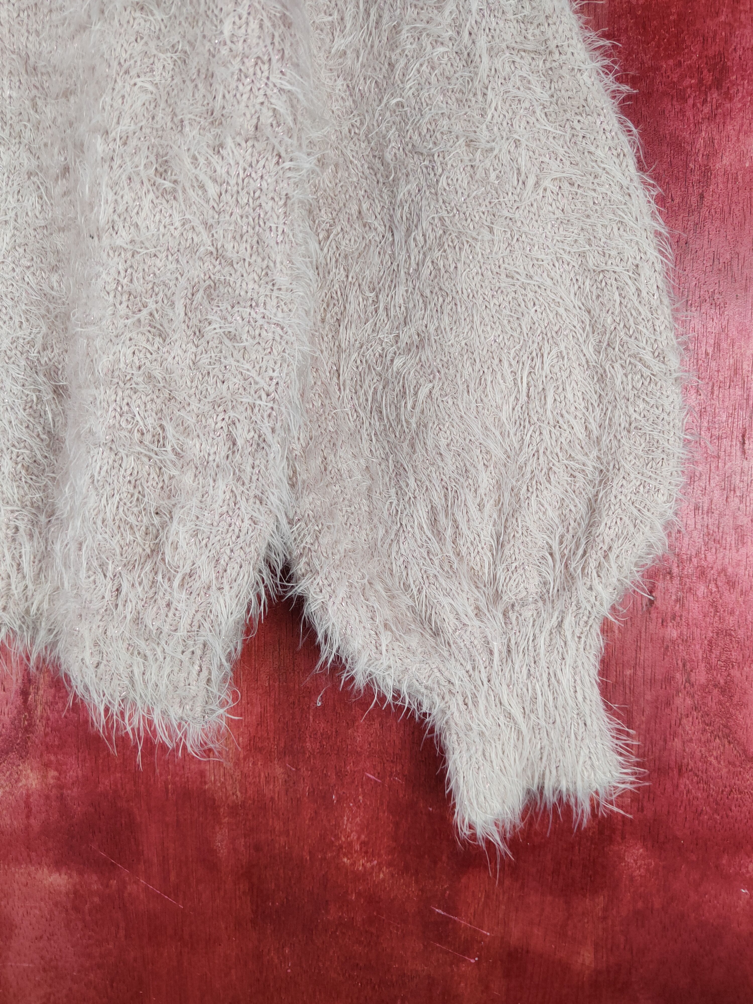 GU GU Pink Shag Shaggy Fur Mohair Knitwear #S2067 Size S / US 4 / IT 40 - 6 Thumbnail