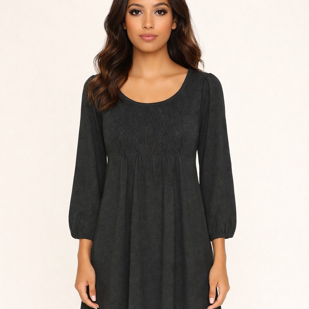 Max Mara Studio M Pleated Long Slv Sweater Dress Cozy Fall Winter Size S / US 4 / IT 40 - 1 Thumbnail