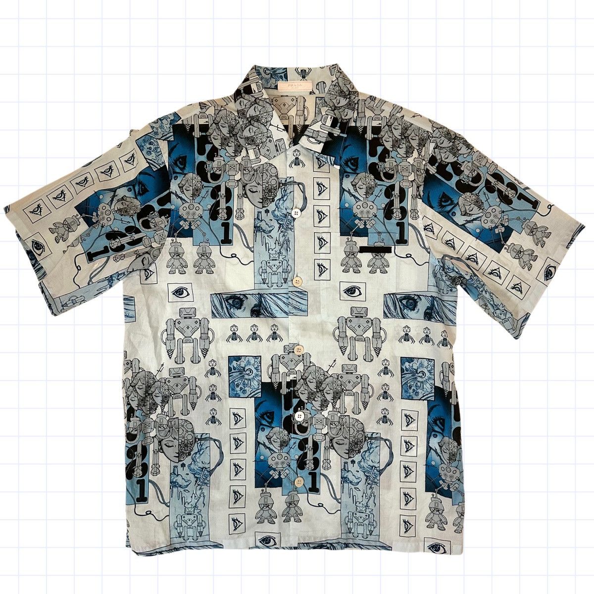 Prada Prada Button Up Shirt Medium Large Mechanical Anime Sci Fi Size US L / EU 52-54 / 3 - 1 Thumbnail