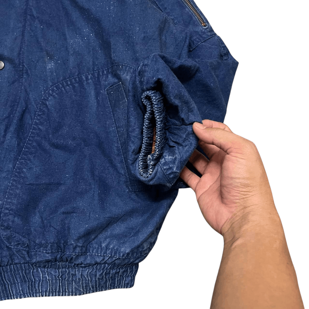 Issey Miyake Vintage Issey Miyake Inspired Indigo Bomber Jacket Size US M / EU 48-50 / 2 - 7 Thumbnail