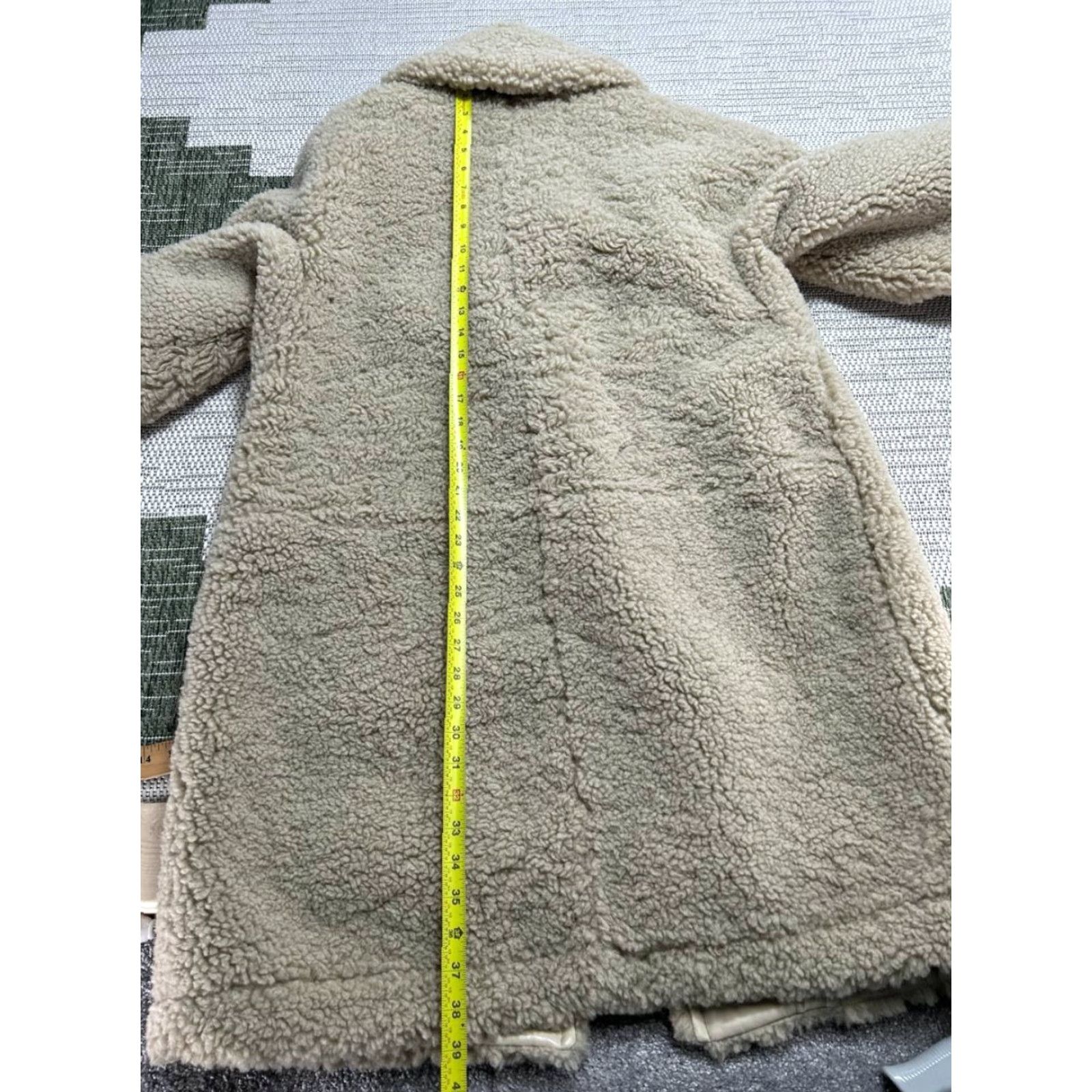Vintage kate spade new york Faux Shearling Coat Womens Large Beige Oversized Fit Single Breasted Jacket/Coat Size L / US 10 / IT 46 - 5 Thumbnail