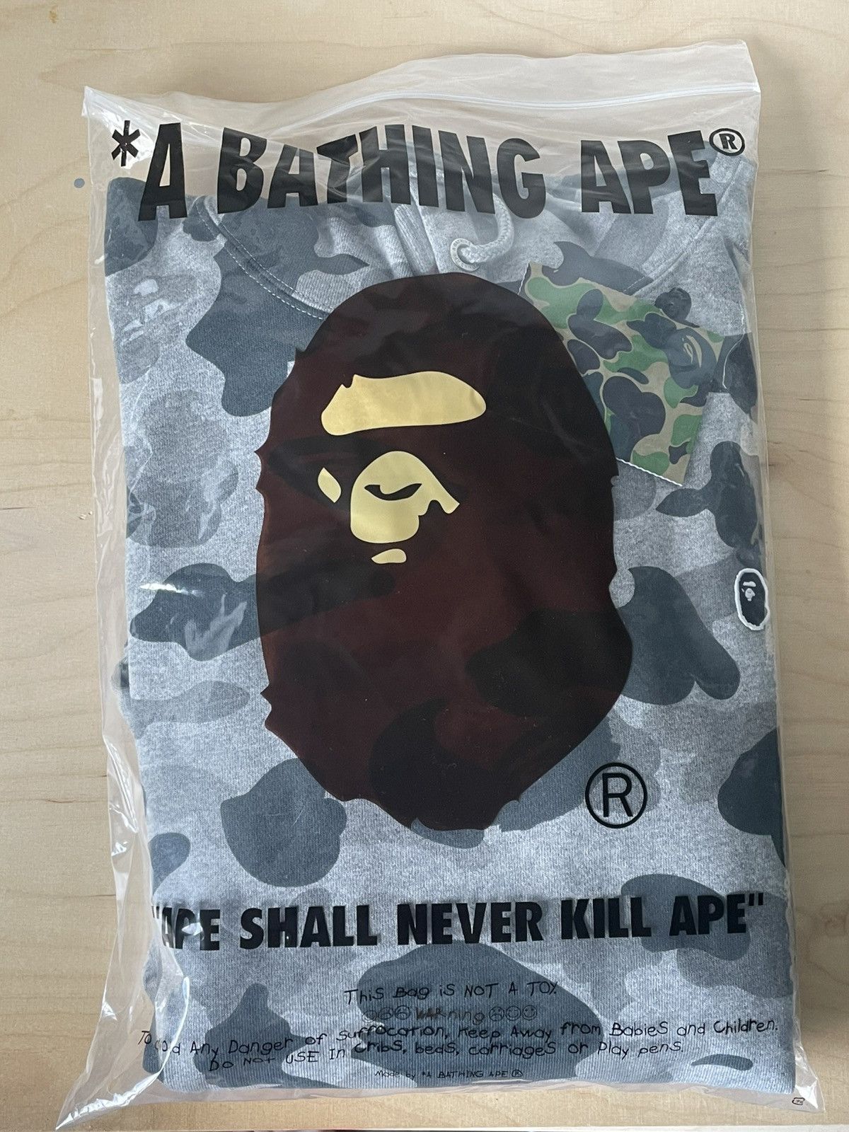 Bape Bape heather gray camo pullover Size US XXL / EU 58 / 5 - 15 Thumbnail