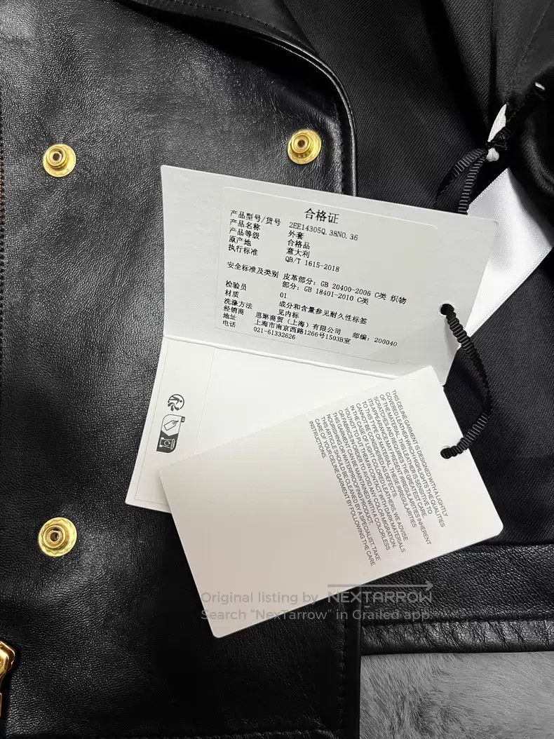 Celine Celine Leather Biker Jacket with Gold Buckle Size XS / US 0-2 / IT 36-38 - 5 Thumbnail