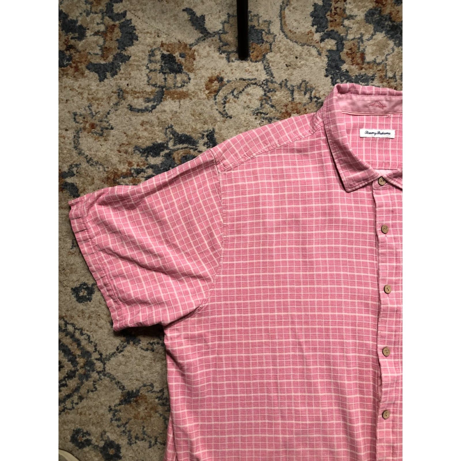 Tommy Bahama Tommy Bahama Shirt Mens Big 4X Pink Check Short Sleeve Button Up Casual Size US XXL / EU 58 / 5 - 3 Thumbnail