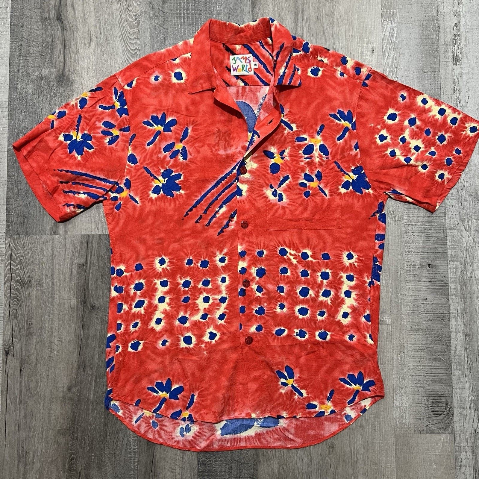 Jams World VTG JAMS World Hawaiian Shirt Floral Aloha Beach SS Rayon S Size US S / EU 44-46 / 1 - 1 Thumbnail