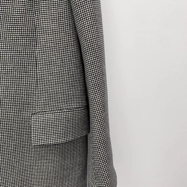 Balenciaga Balenciaga size 46 Color-block houndstooth wool lapel long Size S / US 4 / IT 40 - 4 Thumbnail