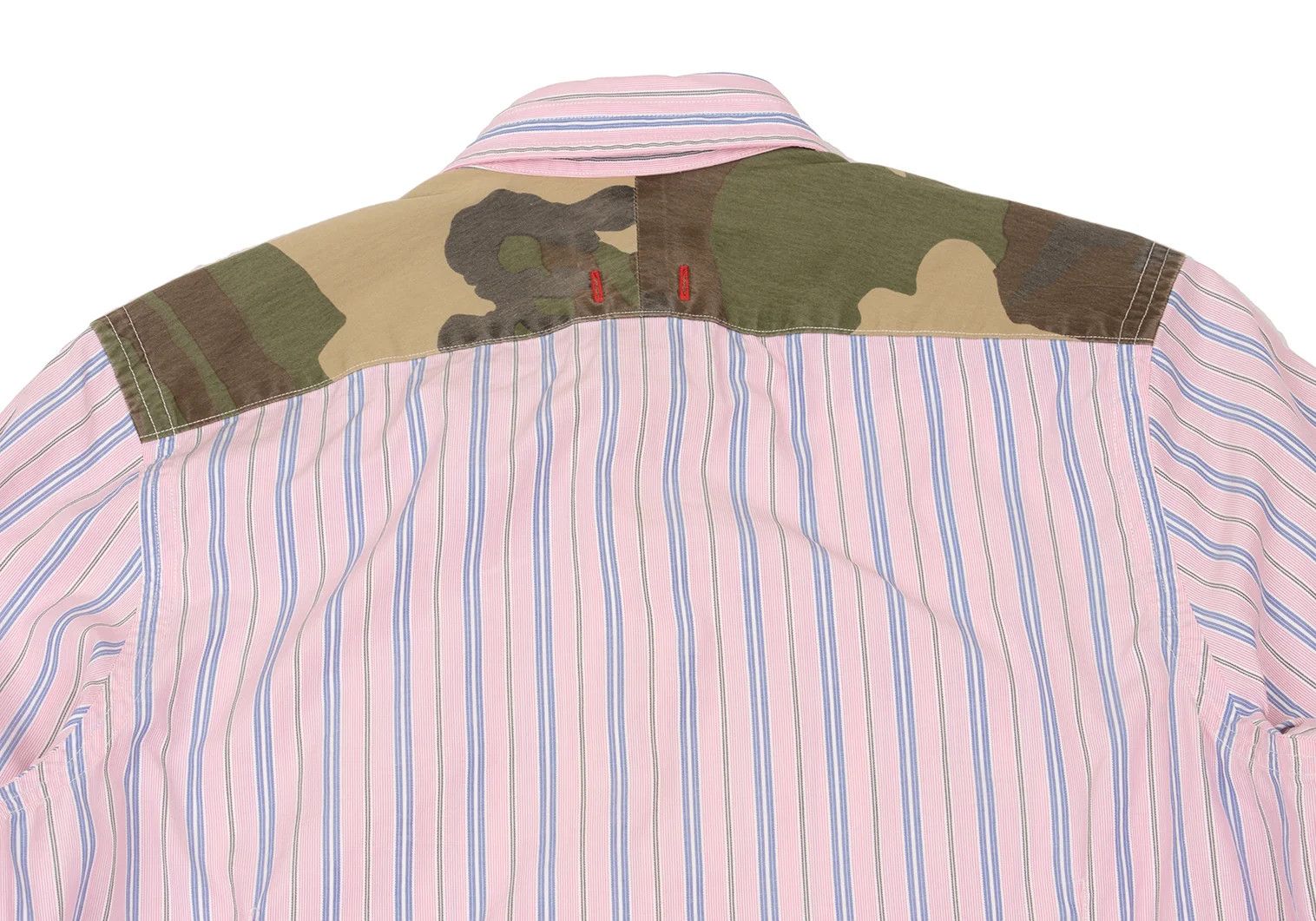 Junya Watanabe Camouflage Yoke Stripe Shirt in Pink Sax Size US S / EU 44-46 / 1 - 14 Thumbnail