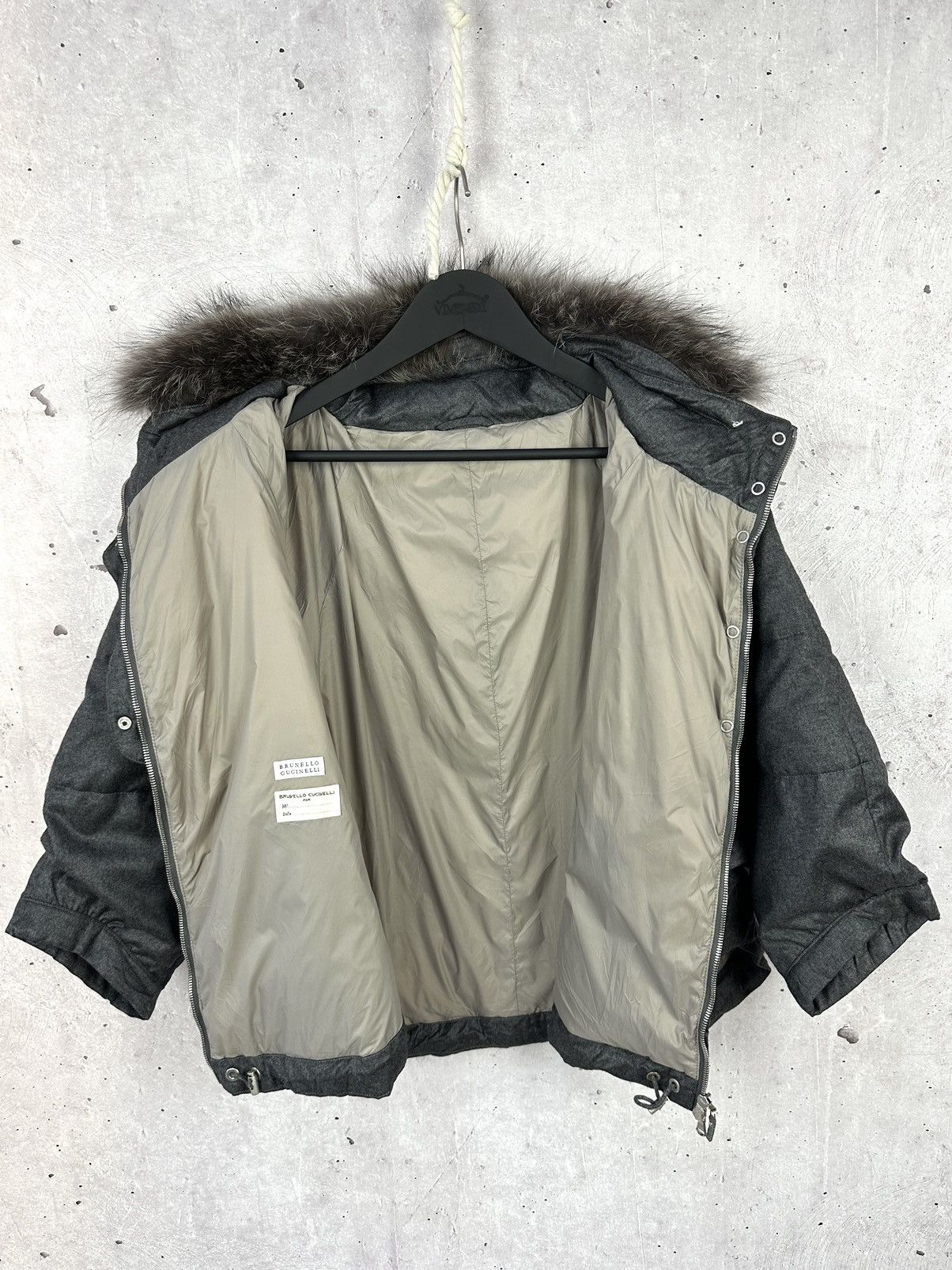 Brunello Cucinelli Brunello Cucinelli Wool Cashmere Blend Puffer Poncho Jacket Size XL / US 12-14 / IT 48-50 - 10 Thumbnail