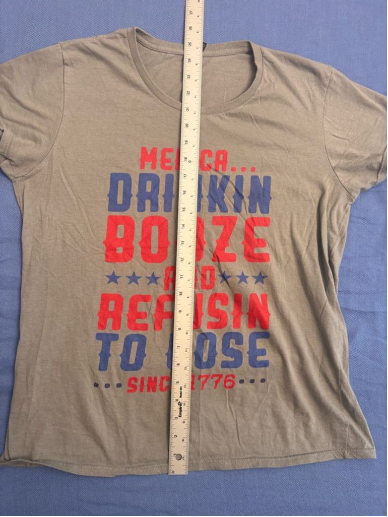 Anvil Women's Anvil American Patriotic T-shirt Size L Gray Size L / US 10 / IT 46 - 4 Thumbnail