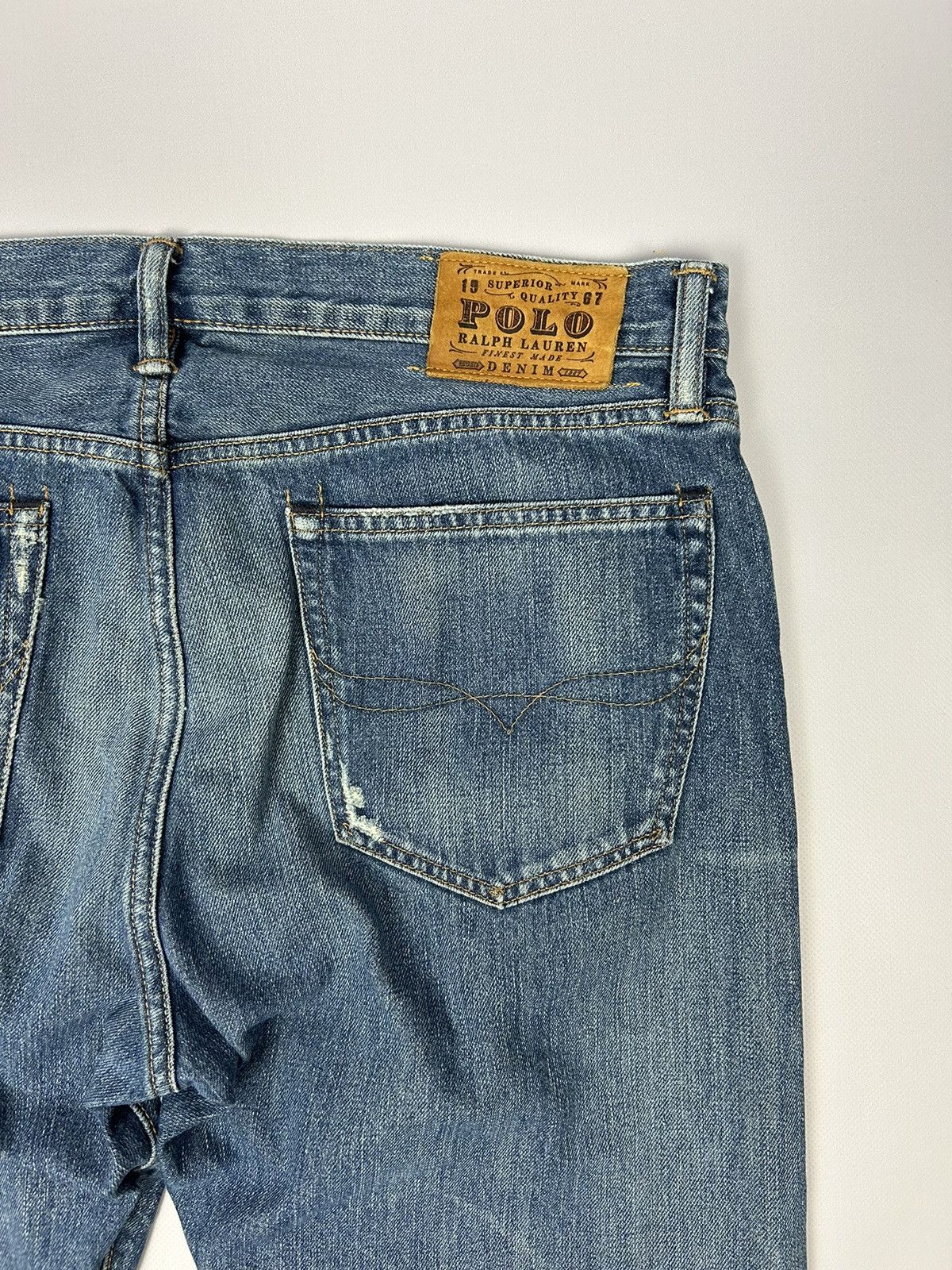 Polo Ralph Lauren × Ralph Lauren × Vintage Polo Ralph Lauren Slim Fit Blue Jeans Wash Stratford Jeans Size US 34 / EU 50 - 9 Thumbnail