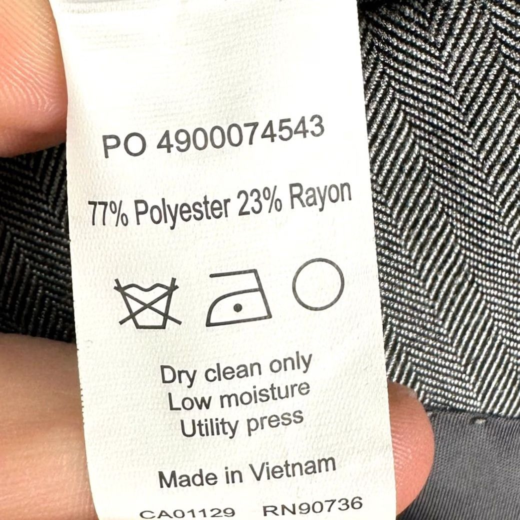 Ralph Lauren Lauren Ralph Lauren Blazer Sport Coat Mens 42R Grey Herringbone 2 Button Notch Lapel Regular Fit Size 42R - 6 Thumbnail