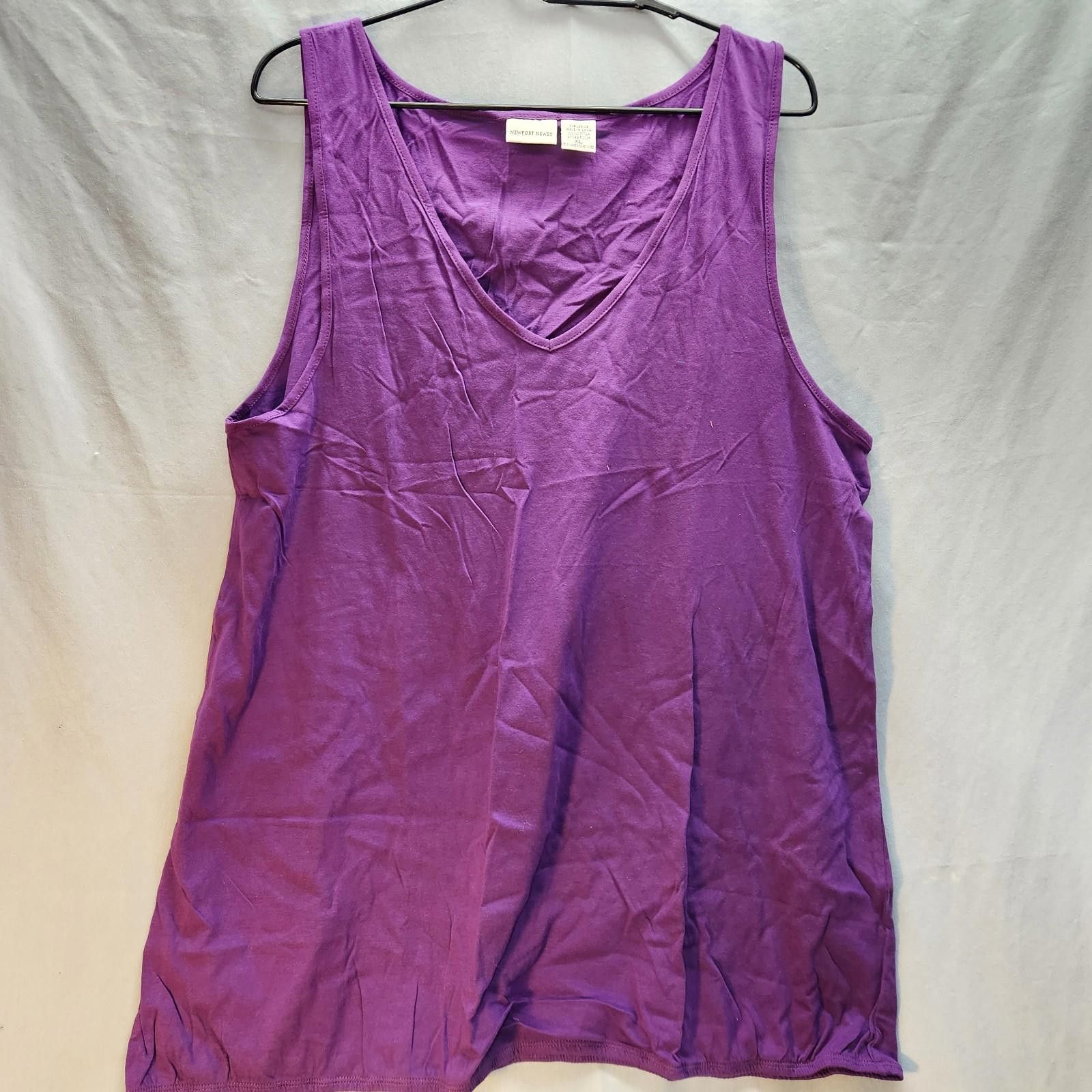 Designer Newport News Purple Cotton Tank Size XL Size XL / US 12-14 / IT 48-50 - 1 Thumbnail