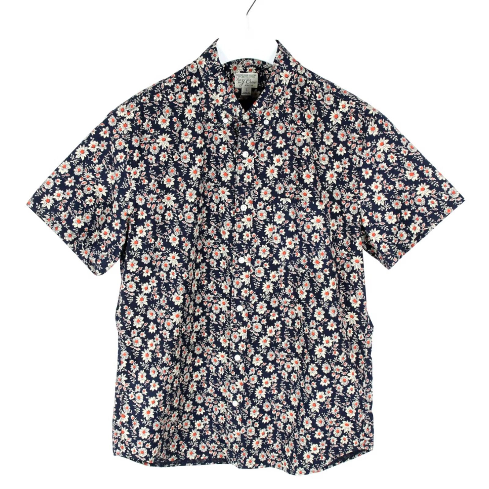 J.Crew J. Crew Slim Stretch Shirt Men's LARGE Short Sleeve Button-Down Flower Print Size US L / EU 52-54 / 3 - 2 Thumbnail