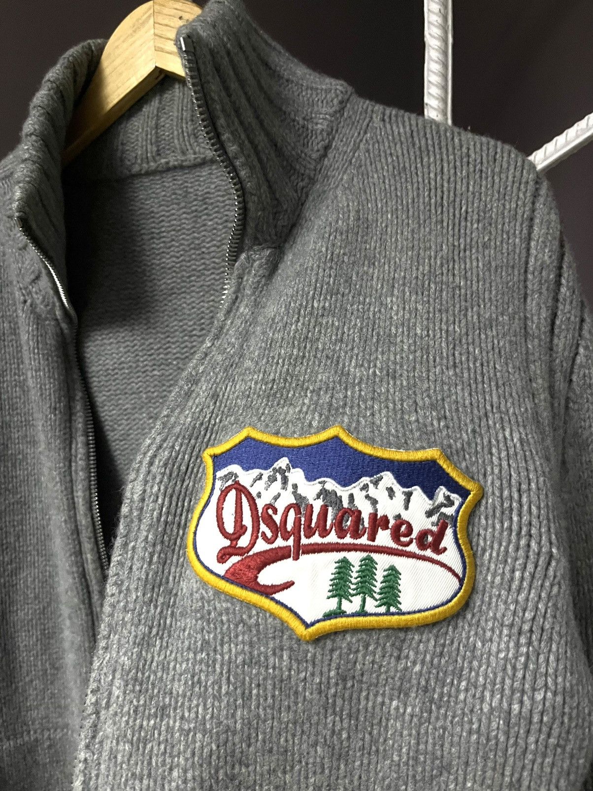 Designer × Dsquared2 × Vintage RARE Vintage Cashmere Dsquared Lampo Zip Knitted Sweater Size US M / EU 48-50 / 2 - 11 Thumbnail