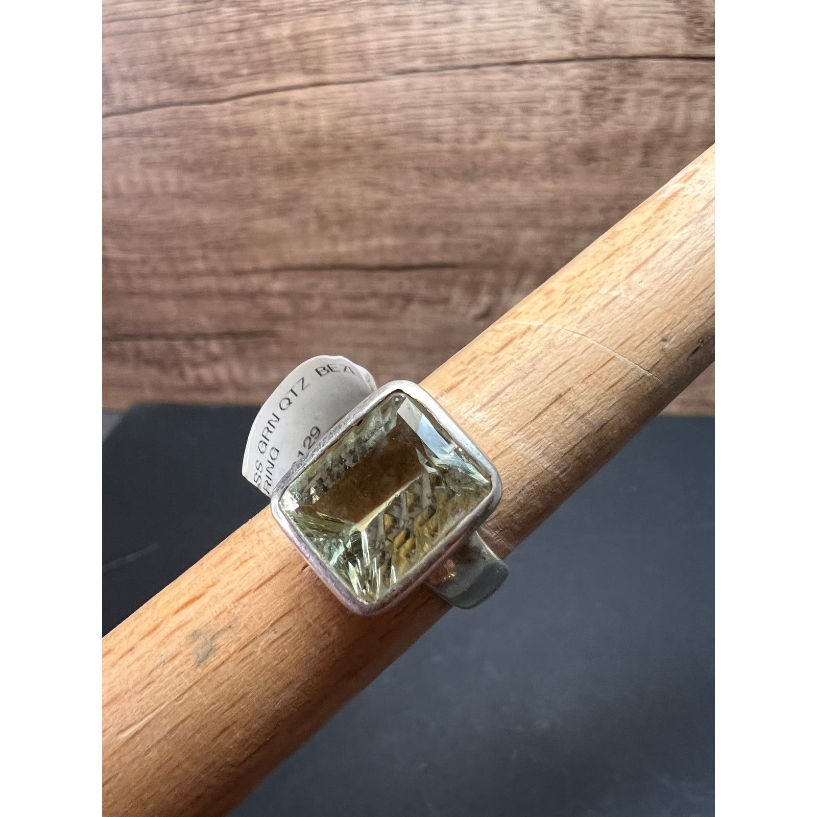 Other NEW Prasiolite Sterling silver ring 6.87 grams Size ONE SIZE - 13 Thumbnail