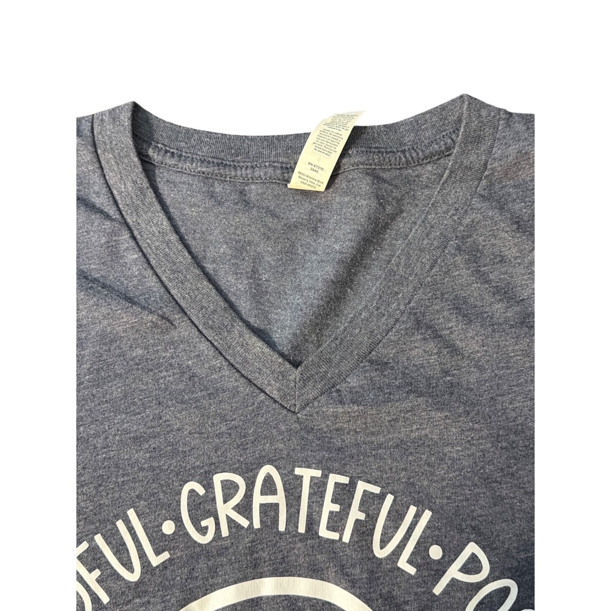 Other Bella Canvas Heather Blue V Neck T Shirt Be Mindful Grateful Size L / US 10 / IT 46 - 4 Thumbnail