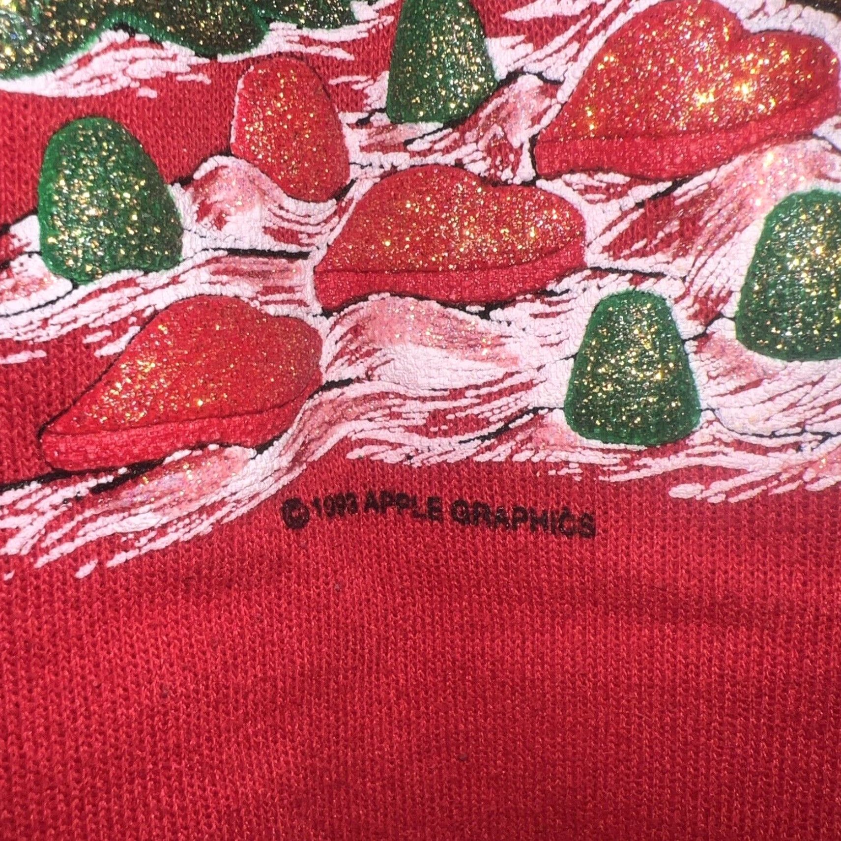 Hanes VINTAGE 1993 HANES Christmas Sweatshirt Pullover Mens XL Red Made in USA Size US XL / EU 56 / 4 - 3 Thumbnail
