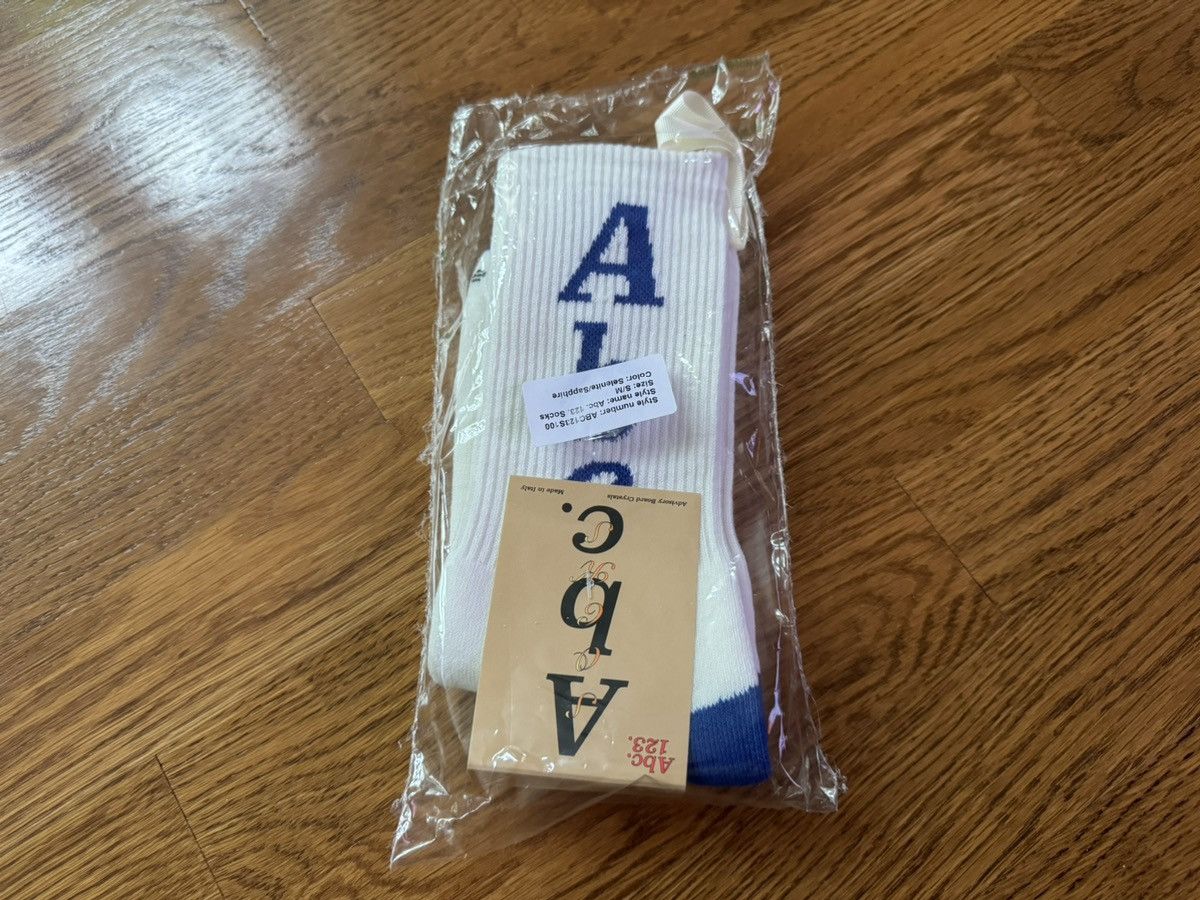 Advisory Board Crystals ITALY MADE ABC Socks White Blue ABC. 123 Cream Size ONE SIZE - 4 Thumbnail