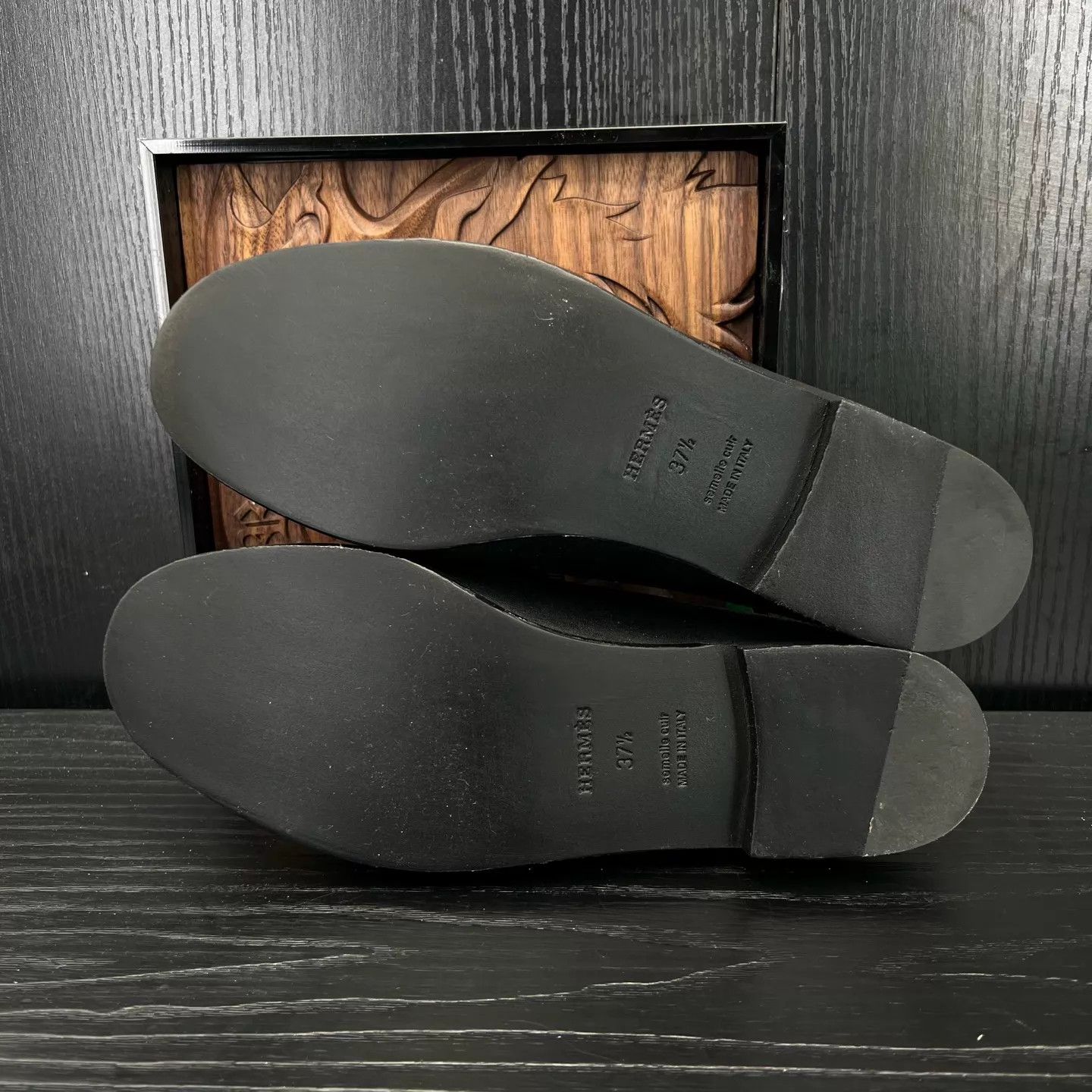 Hermes Hermès Lota Mule Black 37.5 Mint with Box Size US 7 / IT 37 - 7 Thumbnail