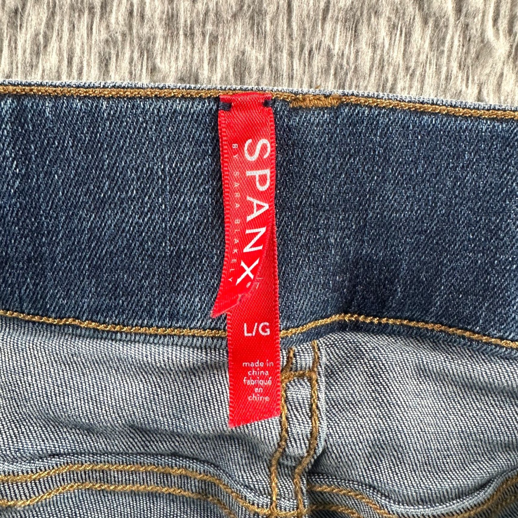 Spanx SPANX Jeans Womens L Flare Leg Pull On Stretch Denim Dark Blue Elastic Waist Jeans Size 36" / US 14 / IT 50 - 4 Thumbnail