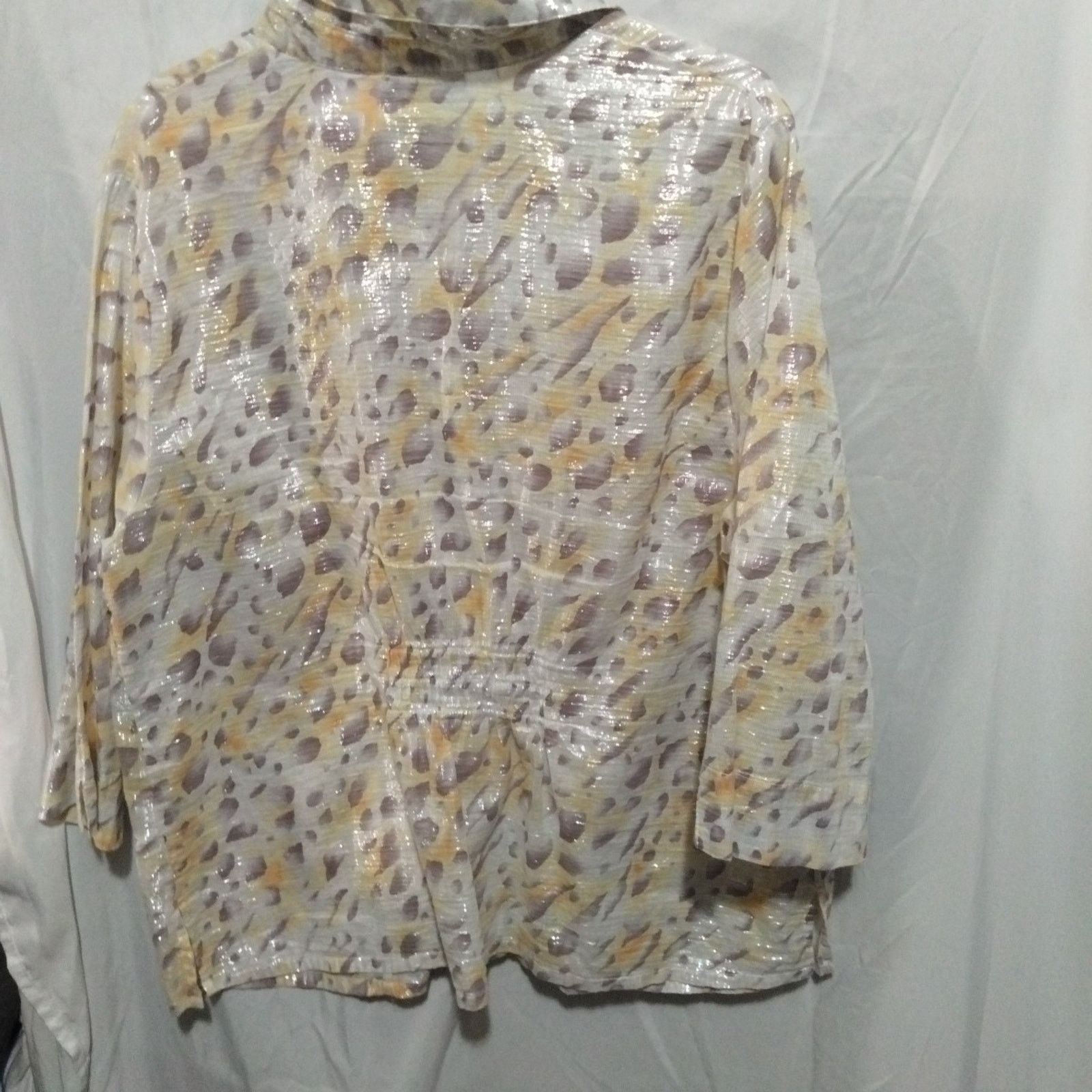 Other Alfred Dunner Gauze Cotton Metallic Blouse Top 16 W. Size XXL / US 16-18 / IT 52-54 - 7 Thumbnail