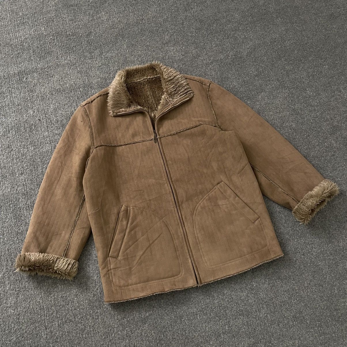 Isamu Katayama Backlash Japanese Raika Style Faux Suede Sherpa Jacket vkei style Size US S / EU 44-46 / 1 - 2 Thumbnail