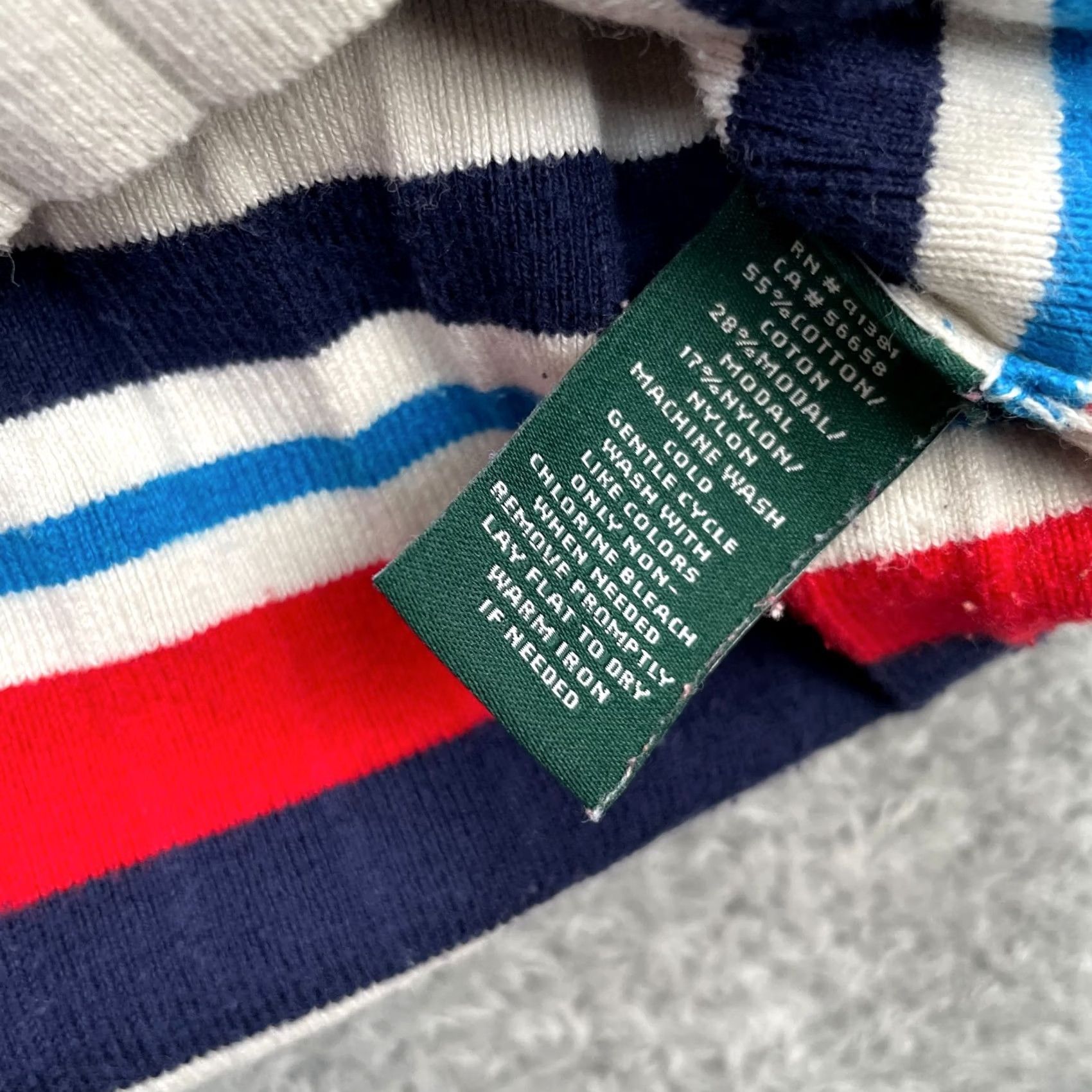 Ralph Lauren Lauren Ralph Lauren Womens Large Blue Striped Knit Cotton Shirt Size L / US 10 / IT 46 - 4 Thumbnail