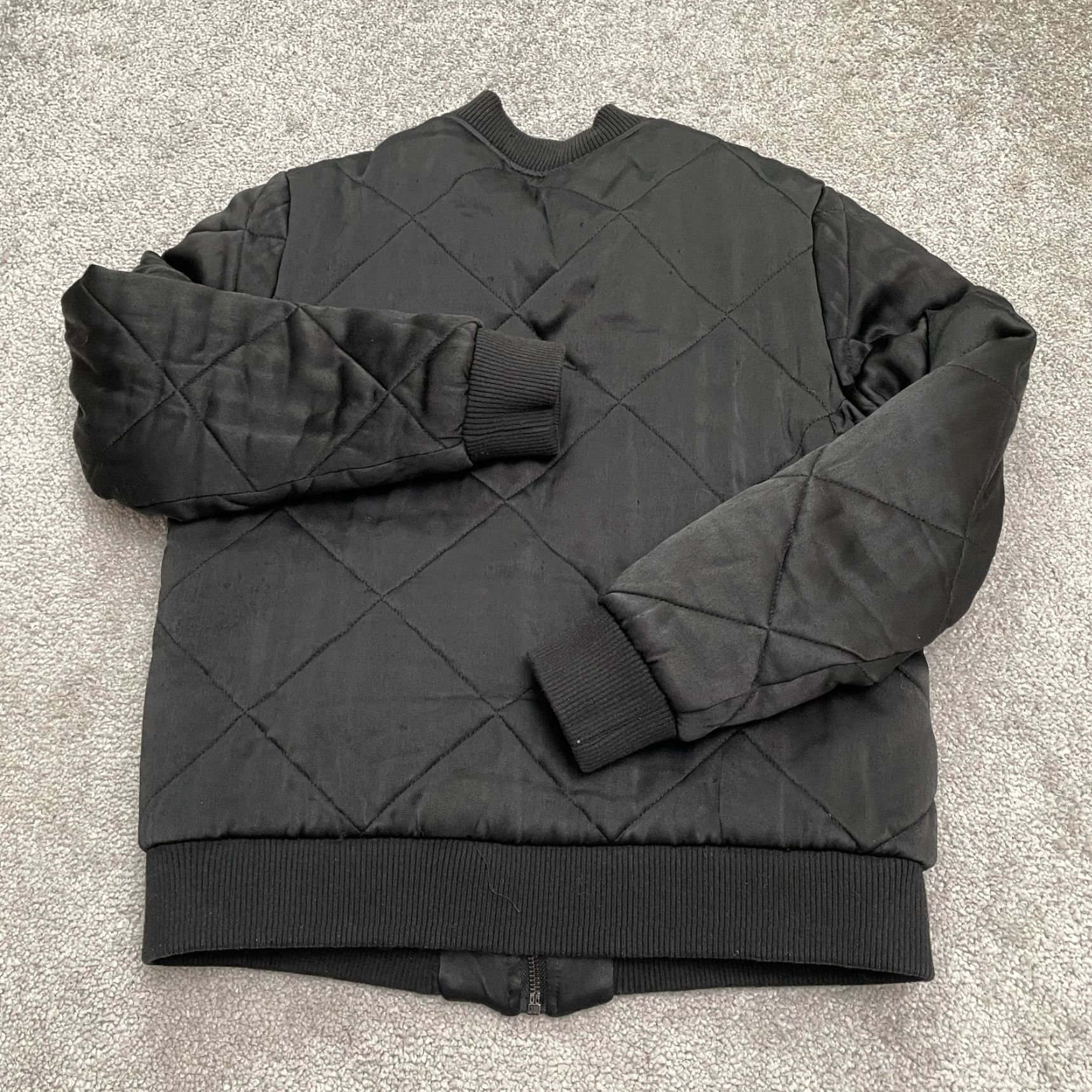 Vintage Liverpool Quilted Bomber Jacket Womens Small Black Full Zip Pocket Casual Preppy Size S / US 4 / IT 40 - 2 Thumbnail