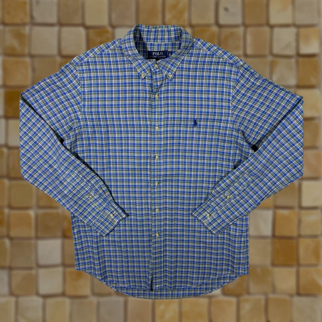 Polo Ralph Lauren Polo Ralph Lauren Blue Multi Check Long Sleeve Button-Down Cotton Shirt M Size US M / EU 48-50 / 2 - 1 Thumbnail