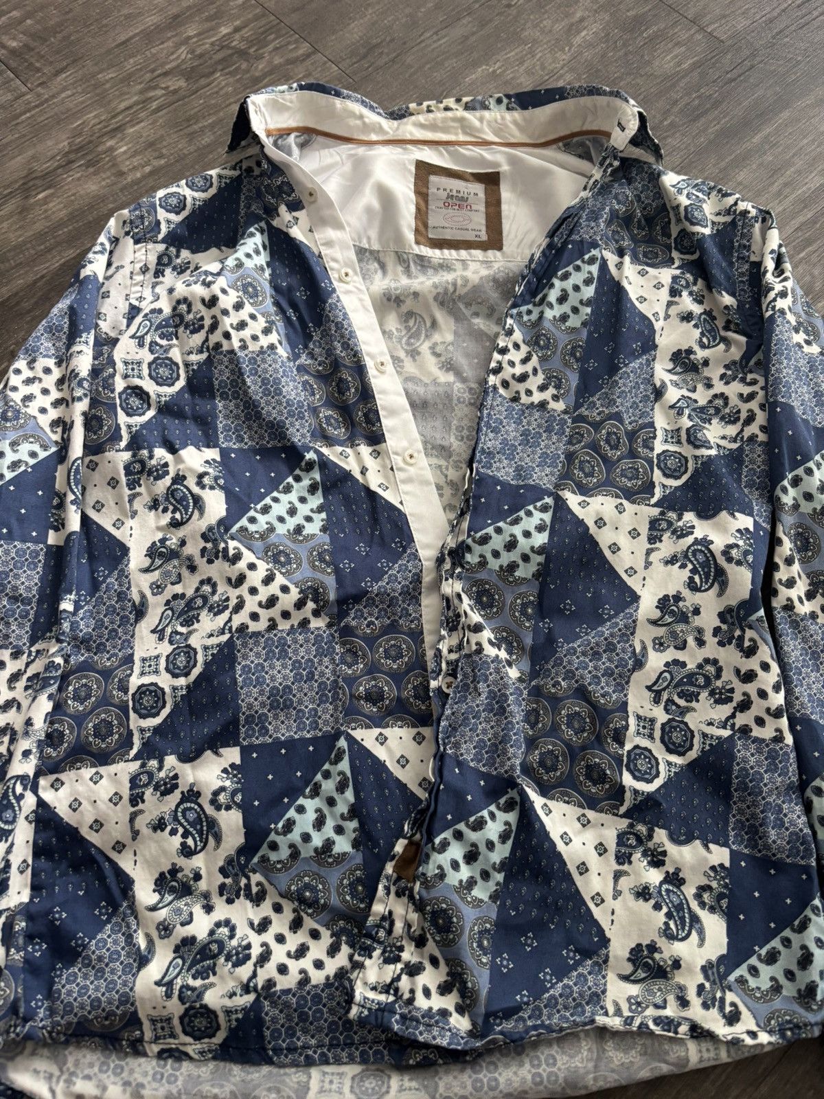 Vintage Vintage Blue Button Up Size US XL / EU 56 / 4 - 1 Thumbnail