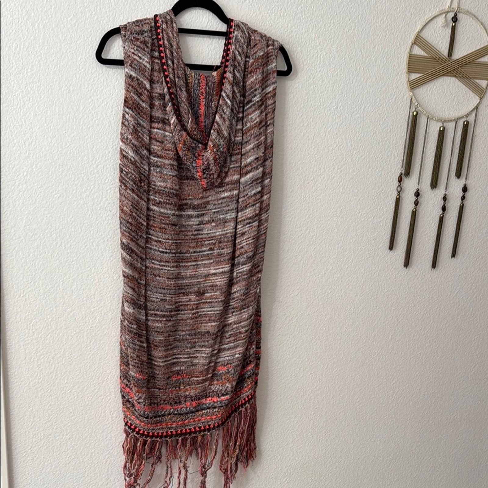 Free People Free People Multicolor Sleeveless Knit Vest with Fringe Size S / US 4 / IT 40 - 3 Thumbnail