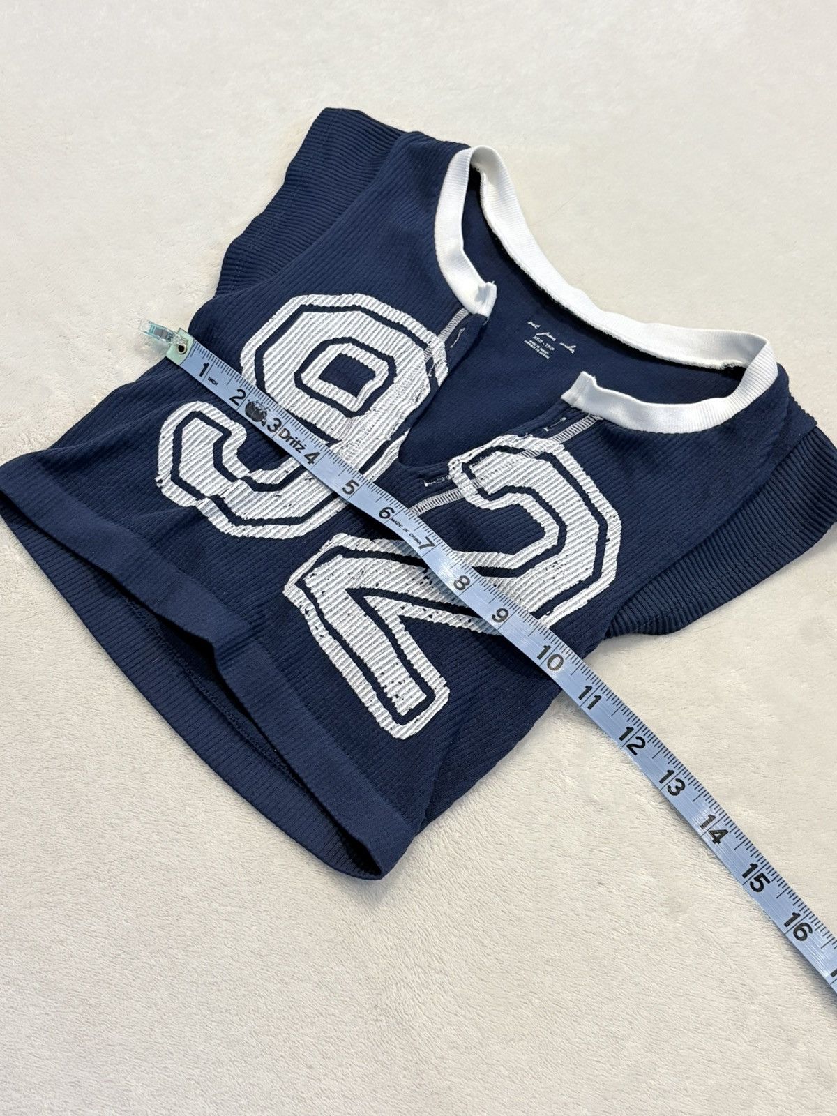 Other Out From Under navy ribbed varsity graphic crop top Size XS / US 0-2 / IT 36-38 - 4 Thumbnail